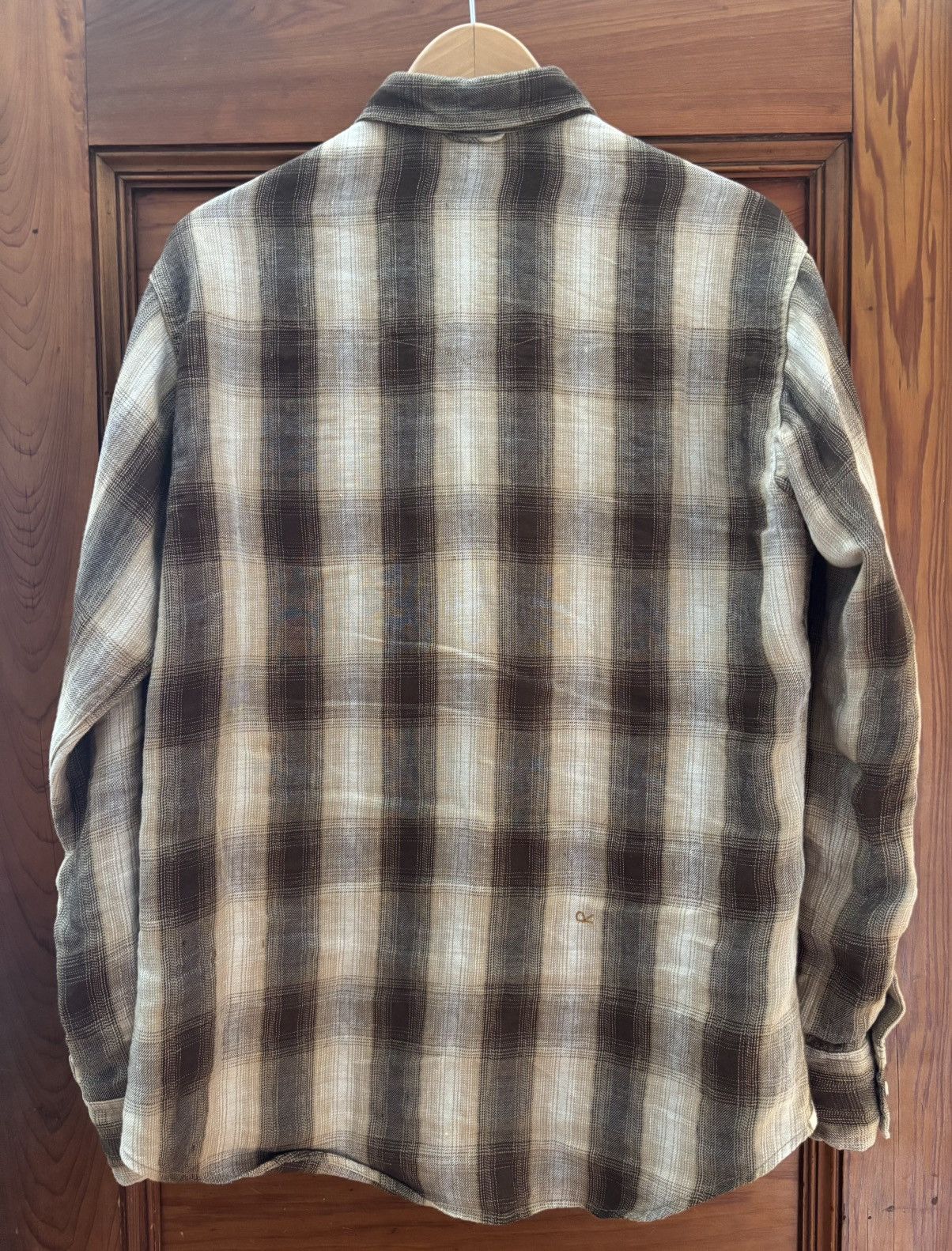 45rpm 45R linen shadow check eastern shirt size 4 Size US M / EU 48-50 / 2 - 2 Thumbnail