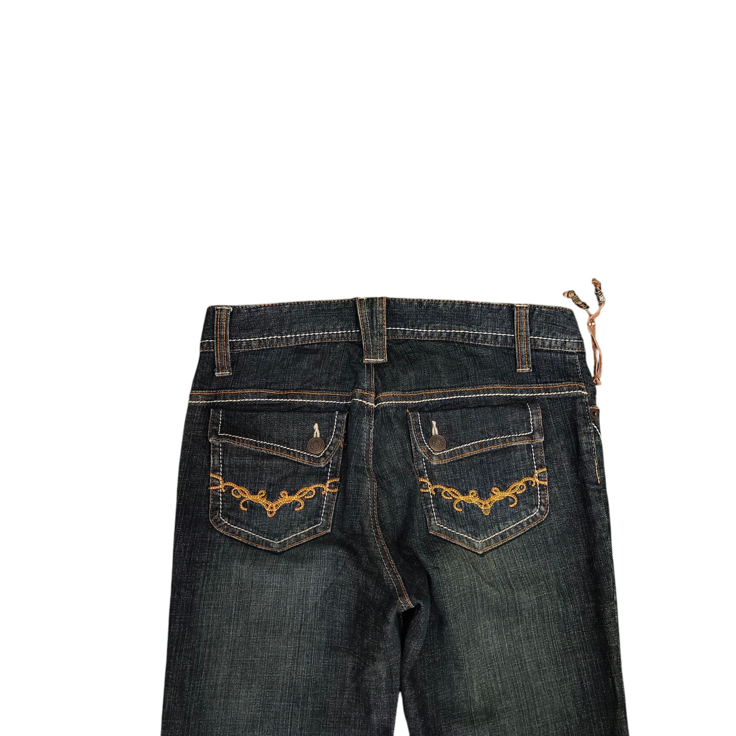 If Six Was Nine Flare Jeans Alpha Cubic Tribal Embroider Distress Bootcut Size US 30 / EU 46 - 3 Thumbnail