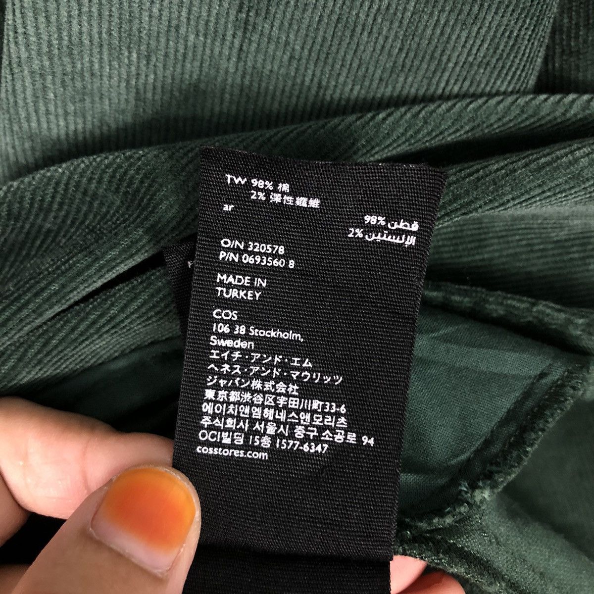 Rich Green Vintage Corduroy Dress COS