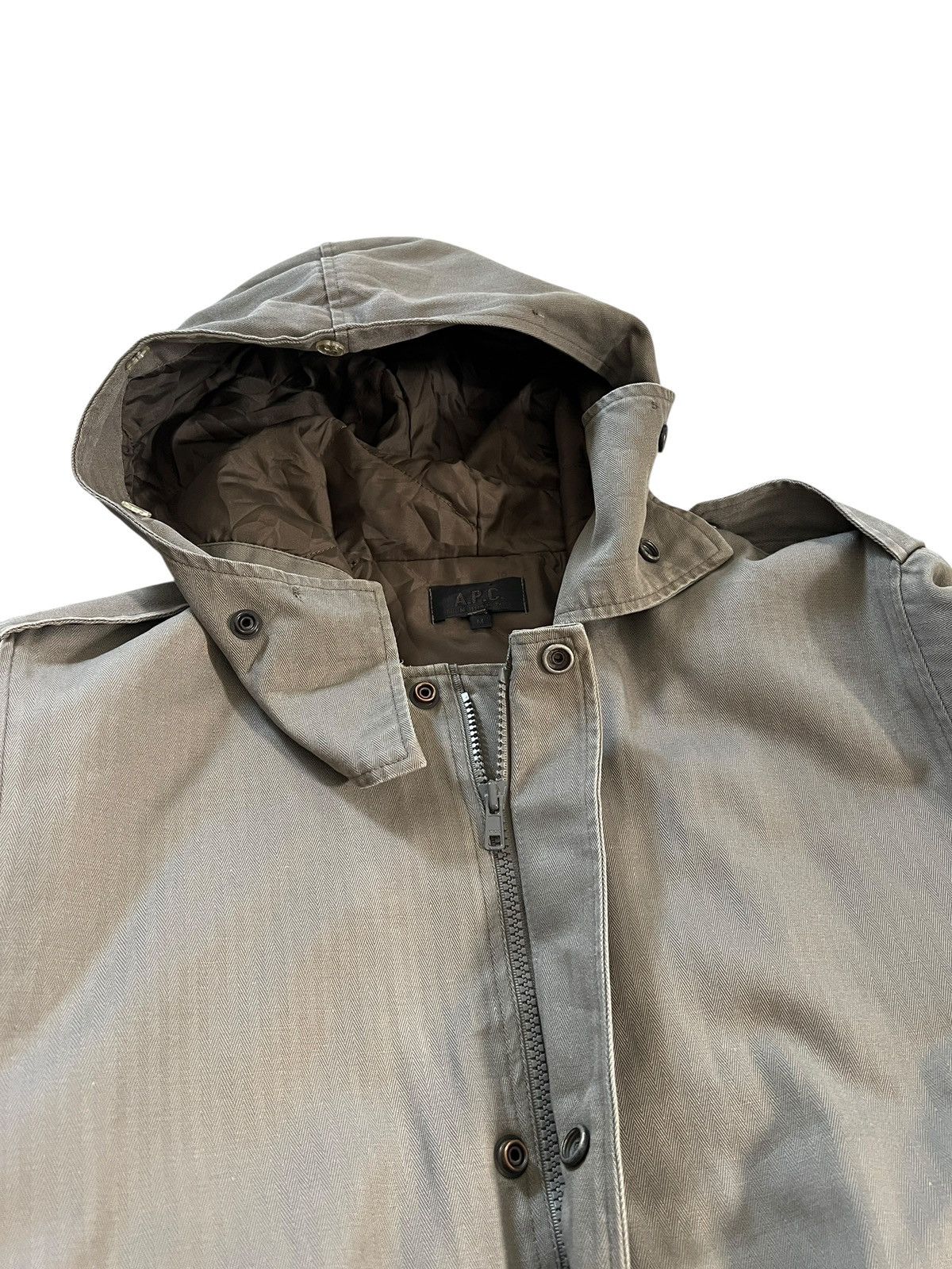 A.P.C. Vintage A.P.C Herringbone Twill Military Parka Jacket Size US M / EU 48-50 / 2 - 11 Thumbnail