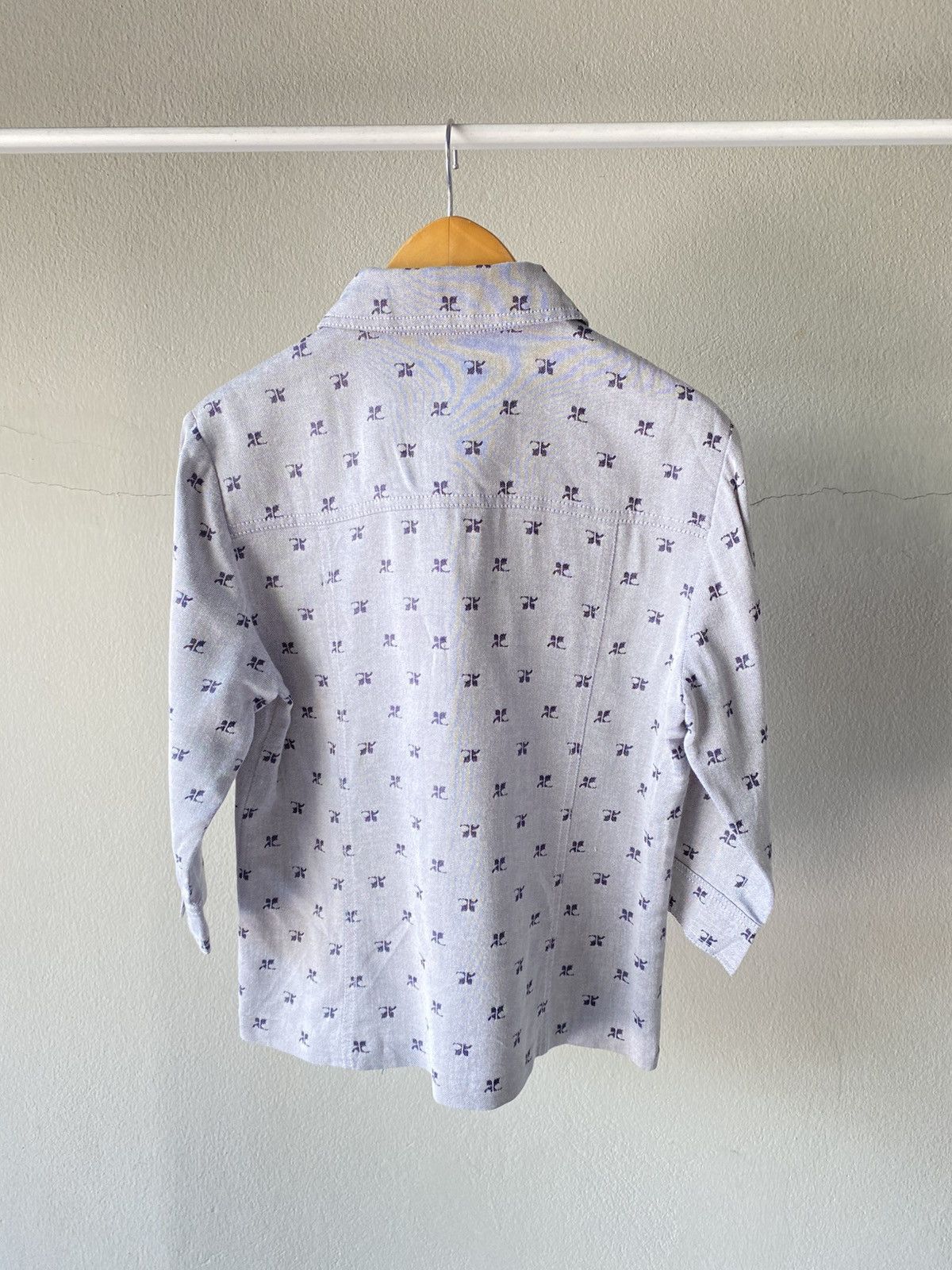 Courreges Courrèges Gray Classic Logo Pattern Button-Up. Size M / US 6-8 / IT 42-44 - 7 Thumbnail