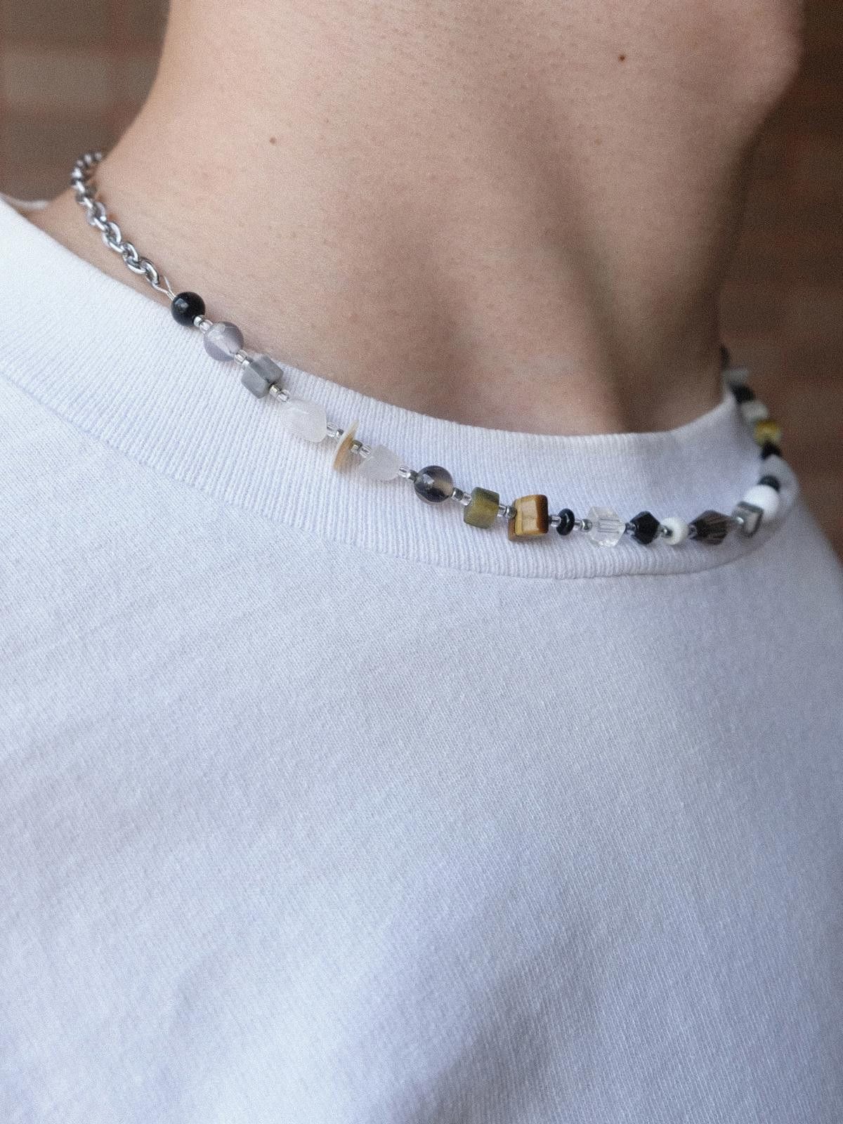 Handmade Natural Stone with Stainless Steel Handmade Beaded Necklace Size ONE SIZE - 7 Thumbnail