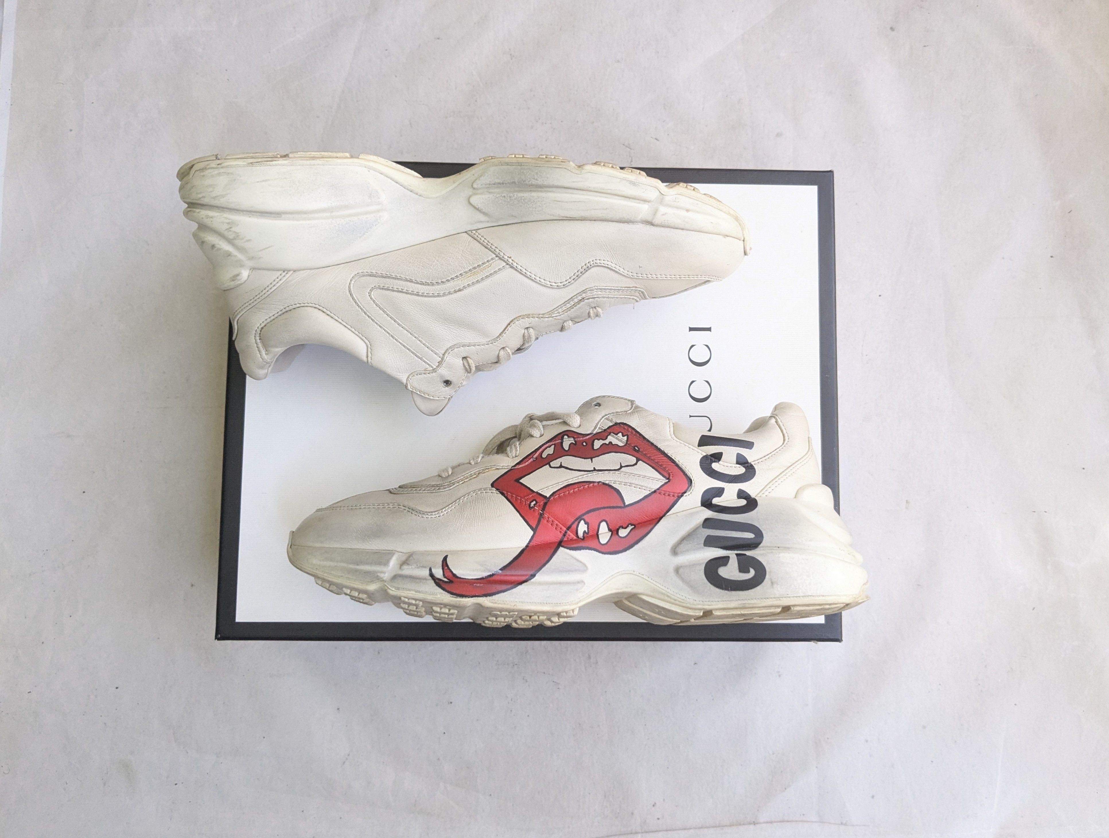 Gucci Gucci Rhython Mouth Sneaker 9 Leather Kiss Lips Size US 9 / EU 42 - 1 Thumbnail