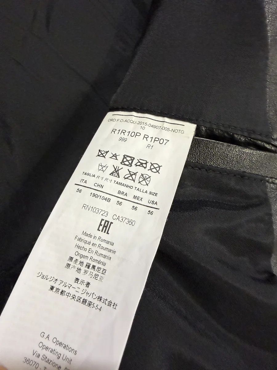 Emporio Armani SS2015 Emporio Armani Black Asymmetrical Biker Leather Jacket Size US L / EU 52-54 / 3 - 12 Thumbnail