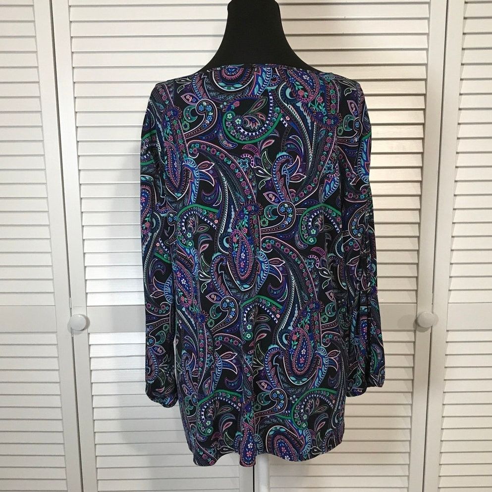 Other Investments Boho Vibrant Paisley Beaded Tunic Blouse XL Size XL / US 12-14 / IT 48-50 - 3 Thumbnail