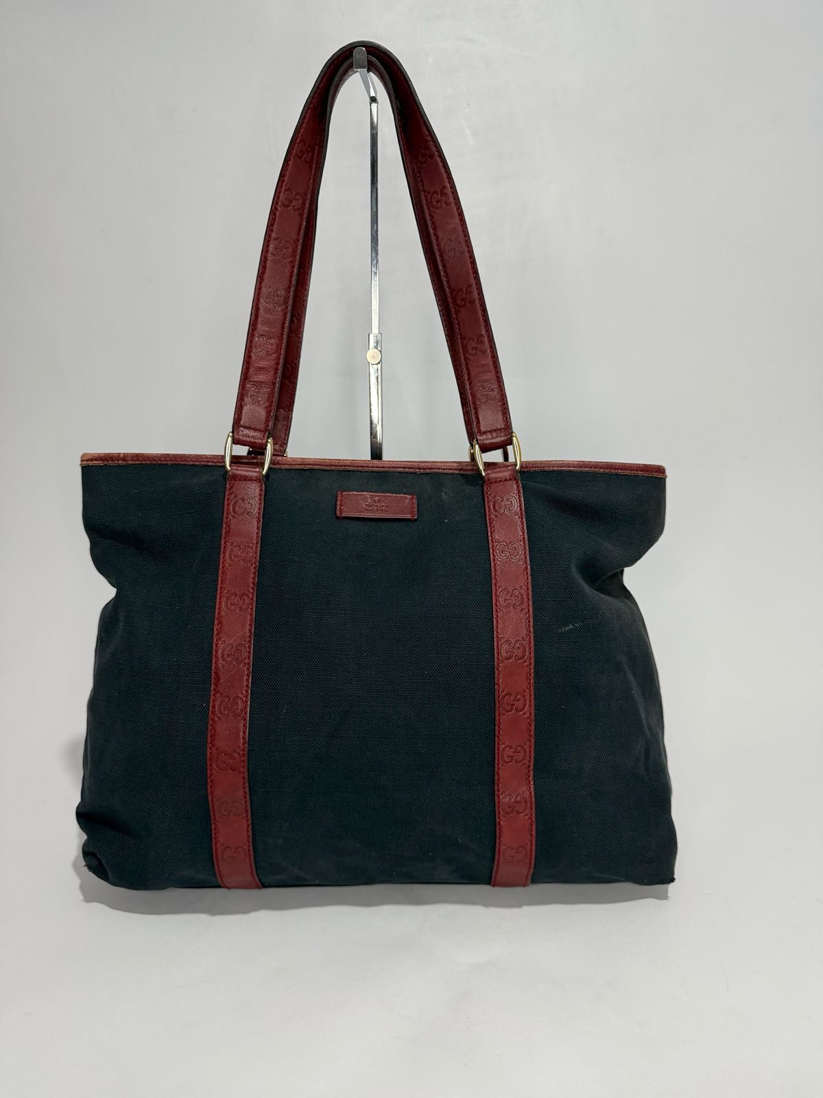 Gucci Vintage Gucci Canvas Tote Bag with Red GG Leather Straps Size ONE SIZE - 1 Thumbnail