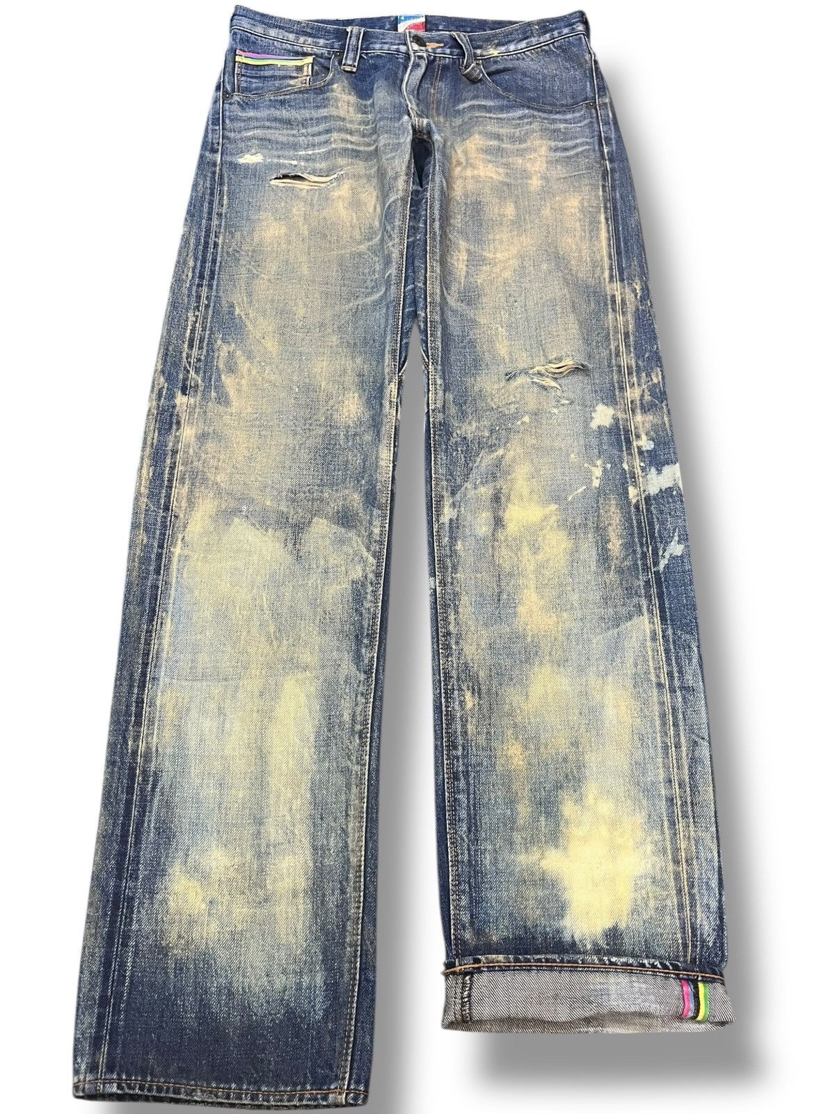 Paul Smith Vintage R.Newbold Selvedge Mudwash Distressed Denim Size US 31 - 1 Thumbnail