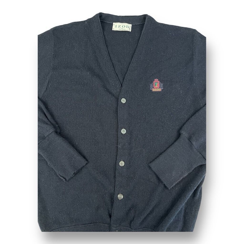Izod IZOD Vintage Navy Blue Cardigan Sweater Size Extra Large Size US XL / EU 56 / 4 - 2 Thumbnail