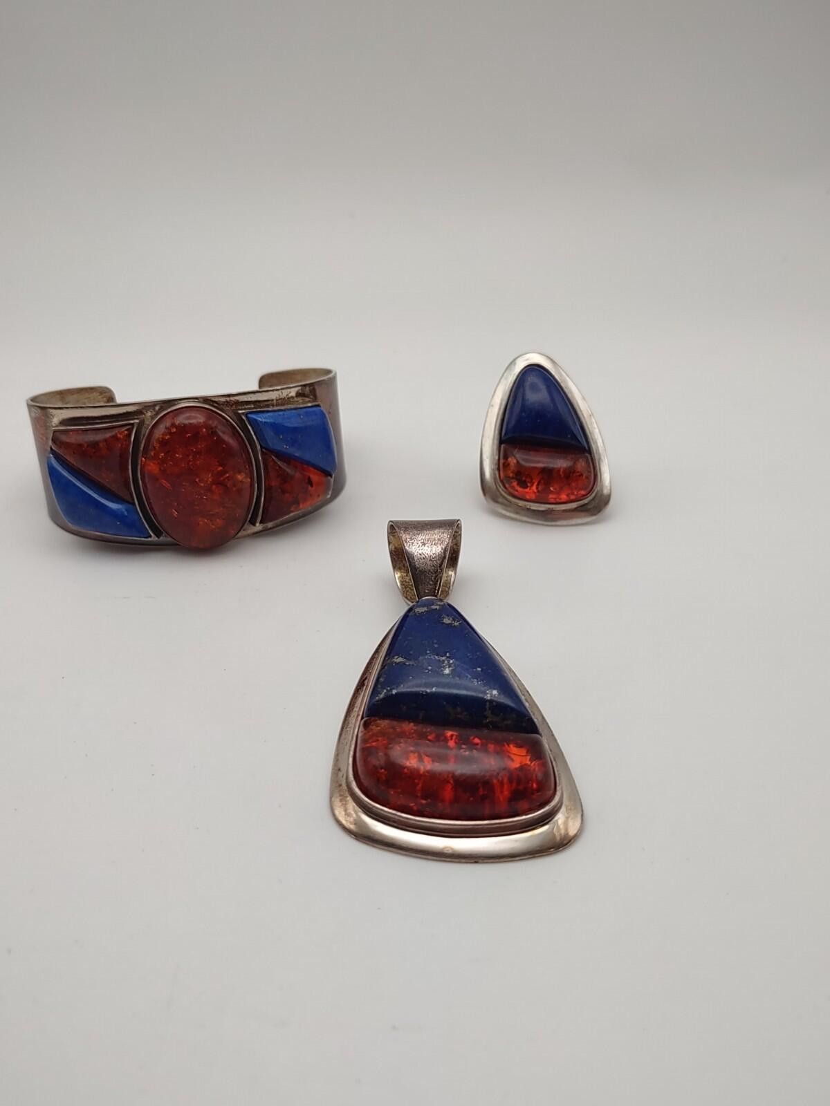 Other DTR Jay King Amber Lapis 925 Set Bracelet Pendant Ring Sz 7 Size ONE SIZE - 1 Thumbnail