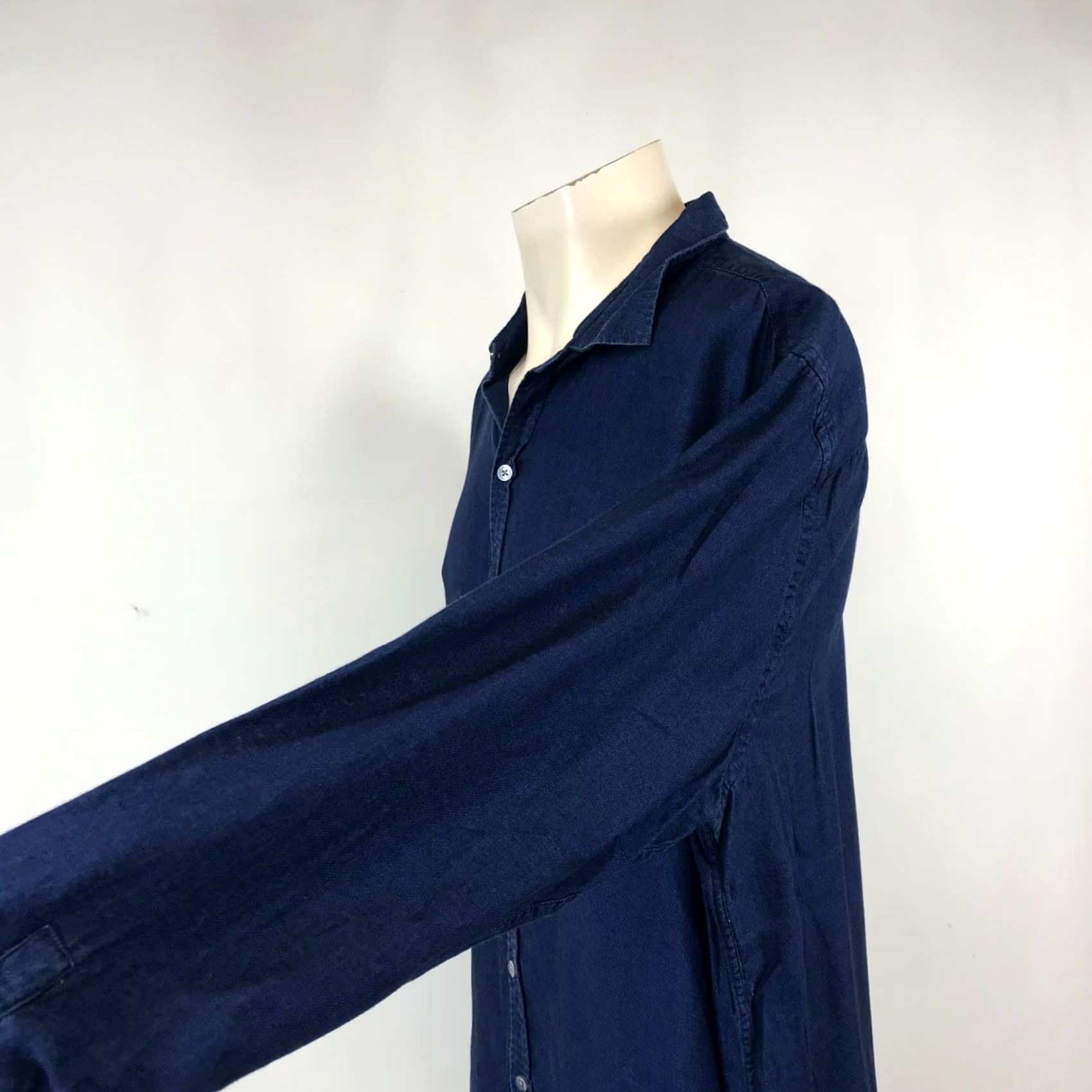 Vintage ROBERT BARAKETT Men's XXL Blue 100% TENCEL Long Sleeve Button Collared Shirt Size US XXL / EU 58 / 5 - 4 Thumbnail