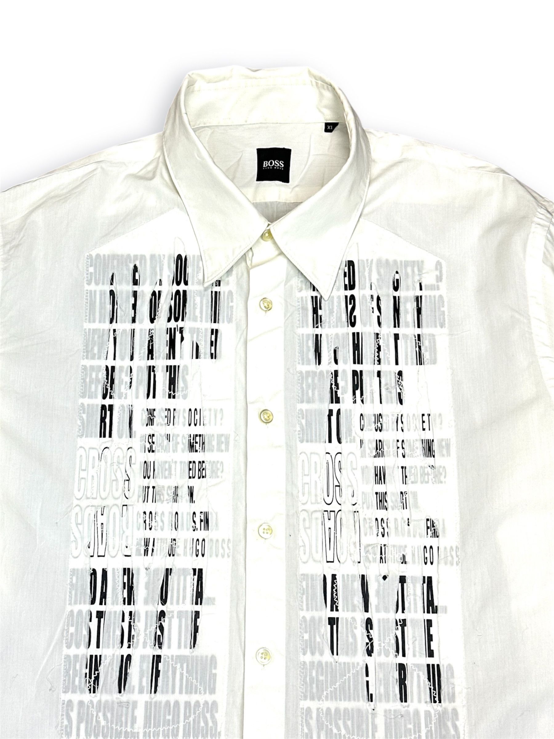 Hugo Boss Hugo Boss Printed Distressed designer vintage shirt Size US XL / EU 56 / 4 - 3 Thumbnail
