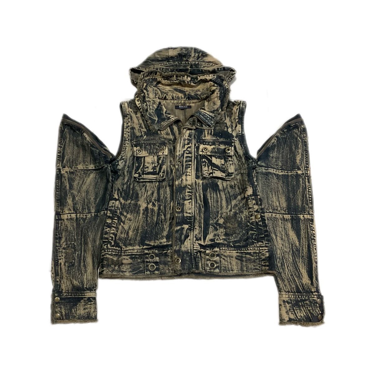 14th Addiction × If Six Was Nine × In The Attic 🔥Sick Y2K In The Attic Mud Wash Denim Jacket Hooded Size US L / EU 52-54 / 3 - 1 Thumbnail