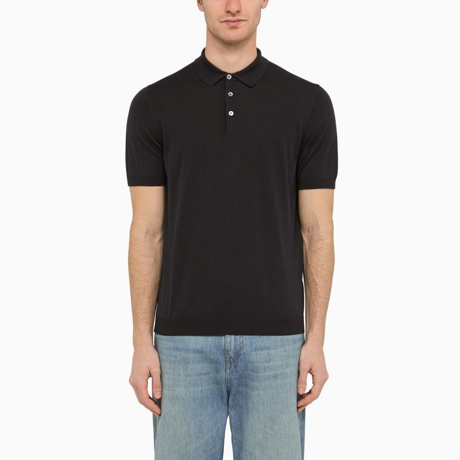 image of Drumohr O1D2Blof0324 Polo Shirt In Blue, Men's (Size Medium)