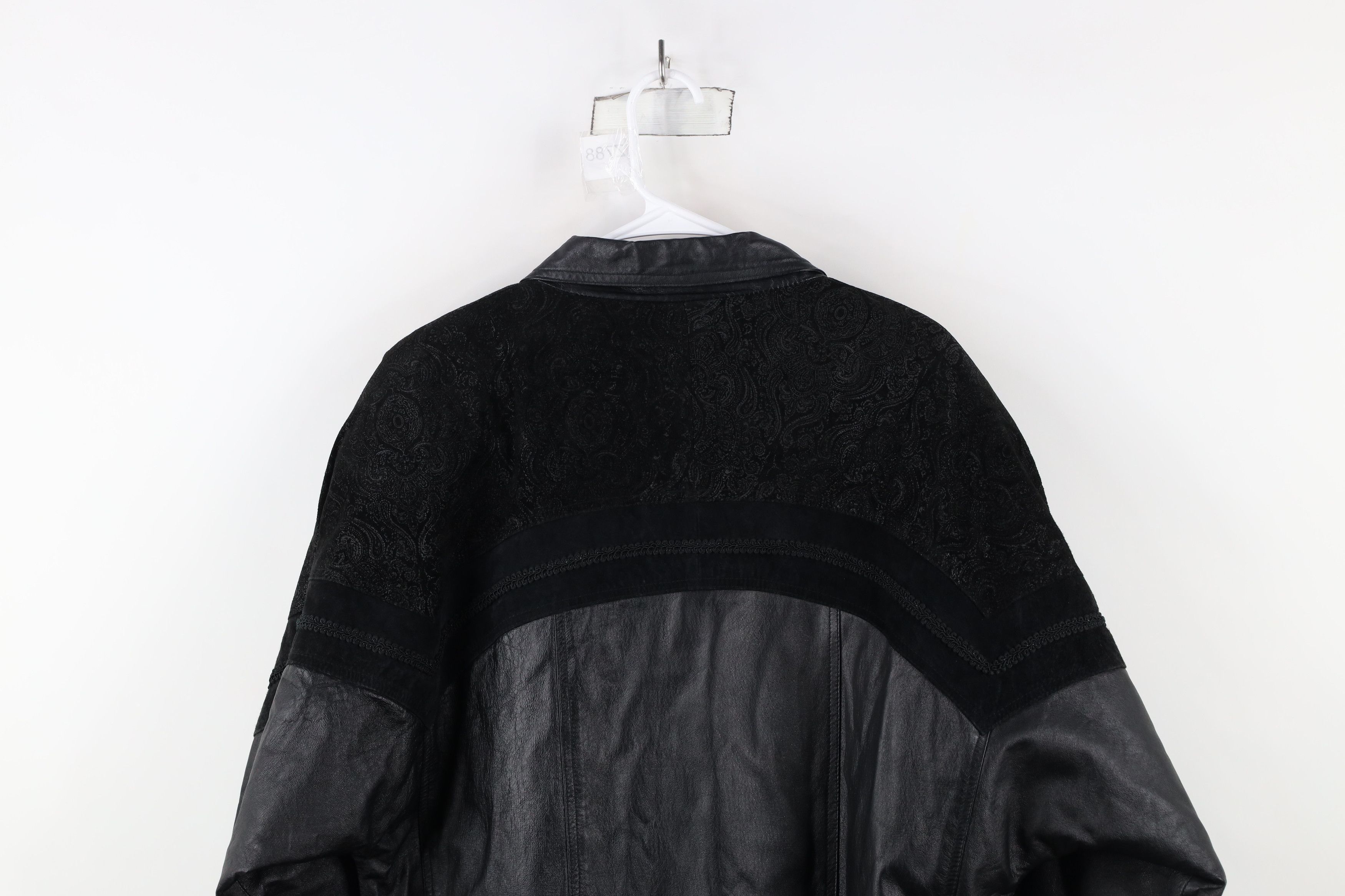 Vintage Vintage 90s Streetwear Paisley Leather Trench Coat Jacket Size M / US 6-8 / IT 42-44 - 13 Thumbnail