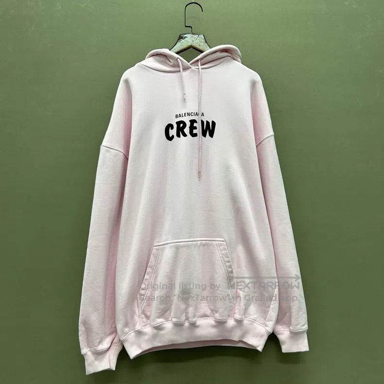 Balenciaga Balenciaga Pink Crew Letter Logo Hoodie Size US XS / EU 42 / 0 - 1 Thumbnail