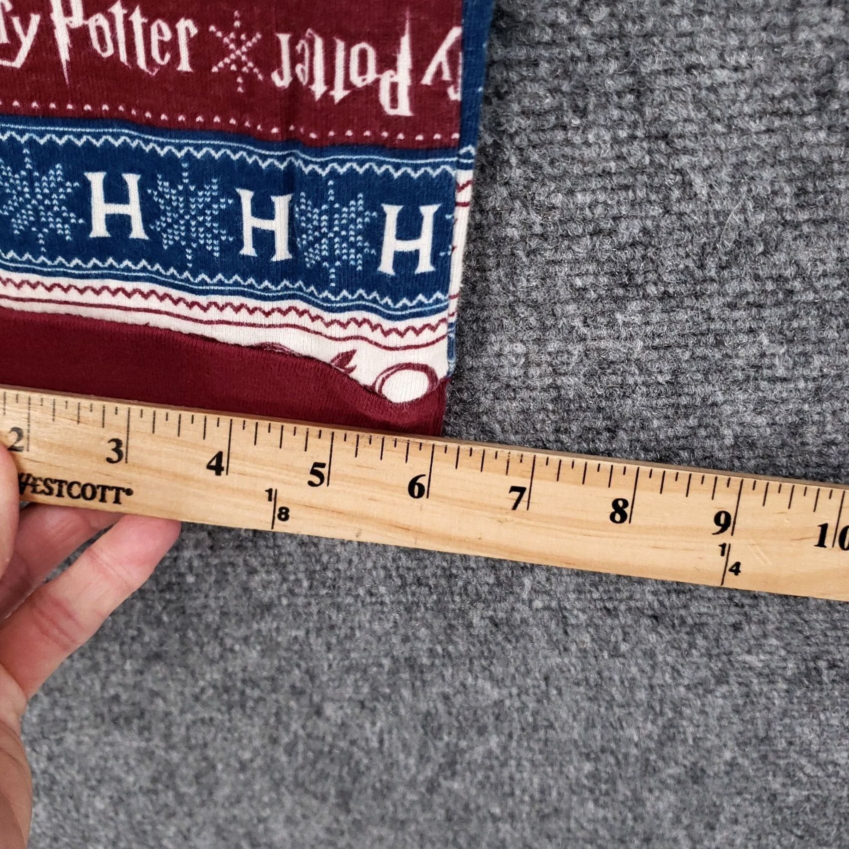 Vintage Harry Potter Pajama Pants L Adults Blue Red Sleepwear Geometric Christmas Knit 100% Cotton Size 36" / US 14 / IT 50 - 5 Thumbnail