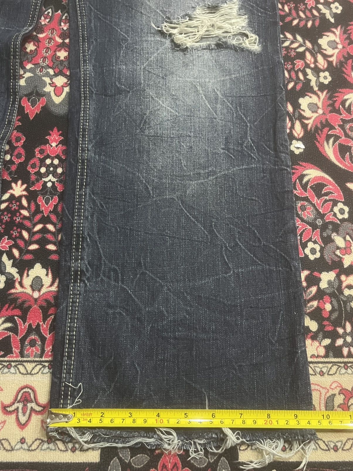 Le Grande Bleu (L.G.B.) Back & Forth Dark Blue Ripped Frayed Leg Loose Baggy Jeans Size US 36 / EU 52 - 14 Thumbnail