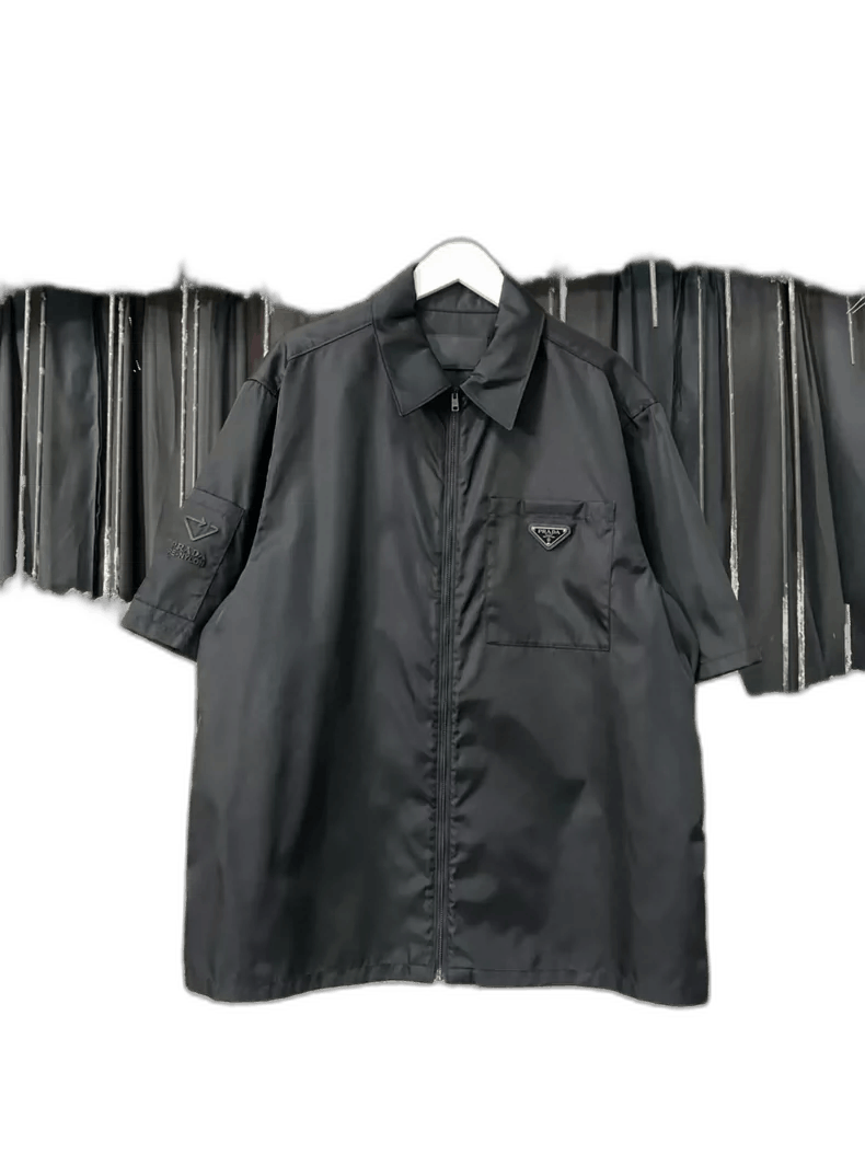 Prada Nylon Zip Short Sleeve Shirt Jacket