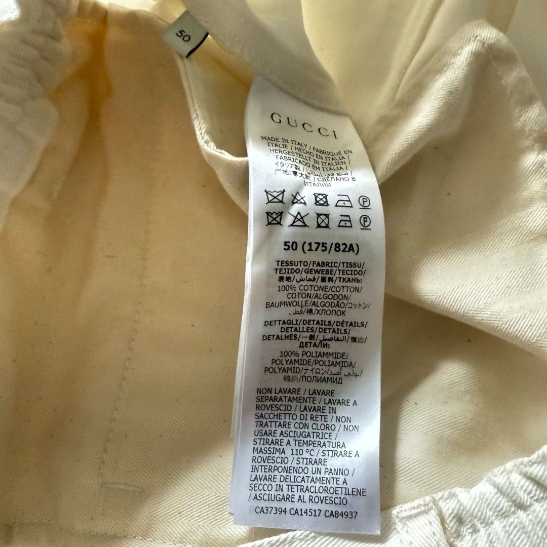 Gucci New Gucci Off White Canvas Pressed Cotton Cargo Pants 50 Size US 36 / EU 52 - 9 Thumbnail