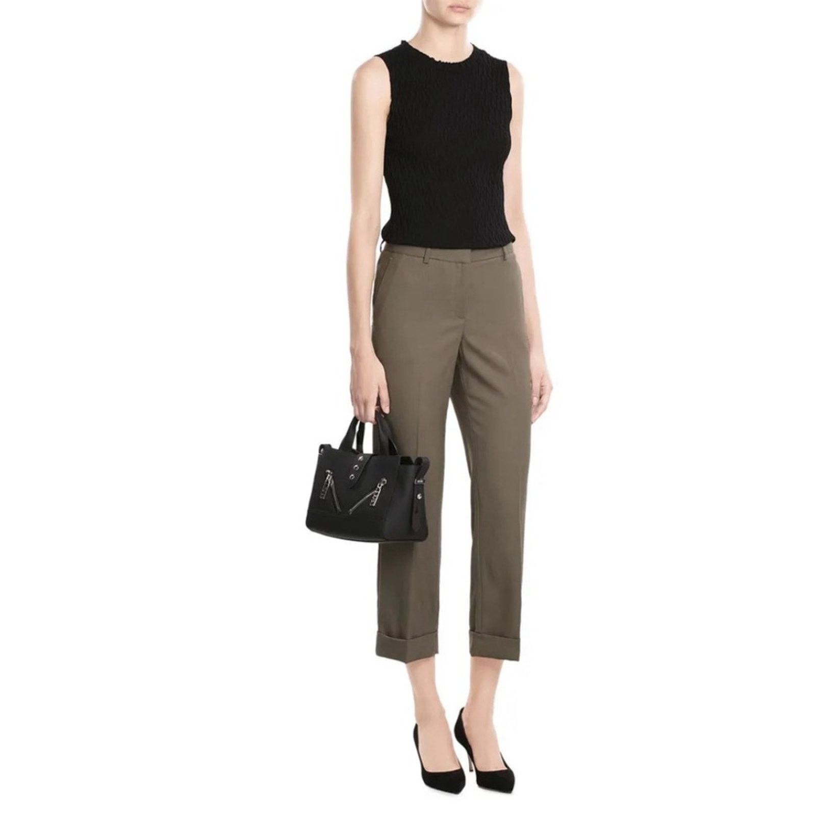 Theory Theory Cropped Cuffed Pants in Tan | Size 0 Size 25" / US 0 / IT 36 - 4 Thumbnail