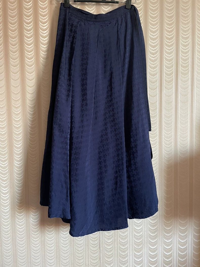 Comme des Garcons Comme des Garcons size M Houndstooth blue dress skirt plea Size 23" - 2 Thumbnail