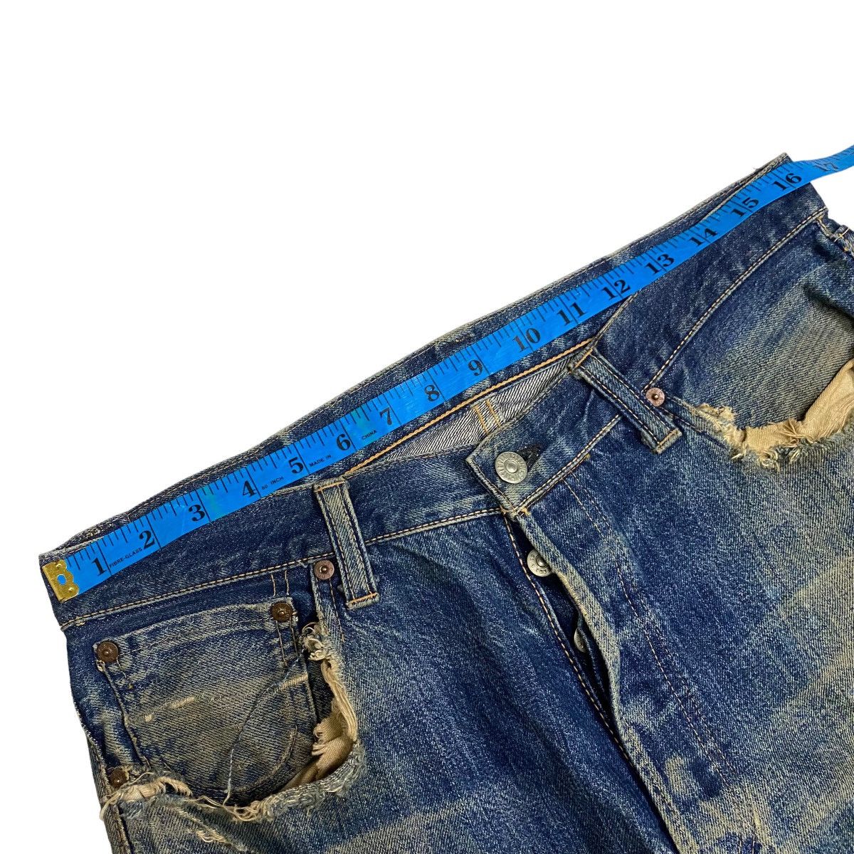 Sugar Cane Sugar Canes selvedge distressed denim homeless Size US 33 - 13 Thumbnail