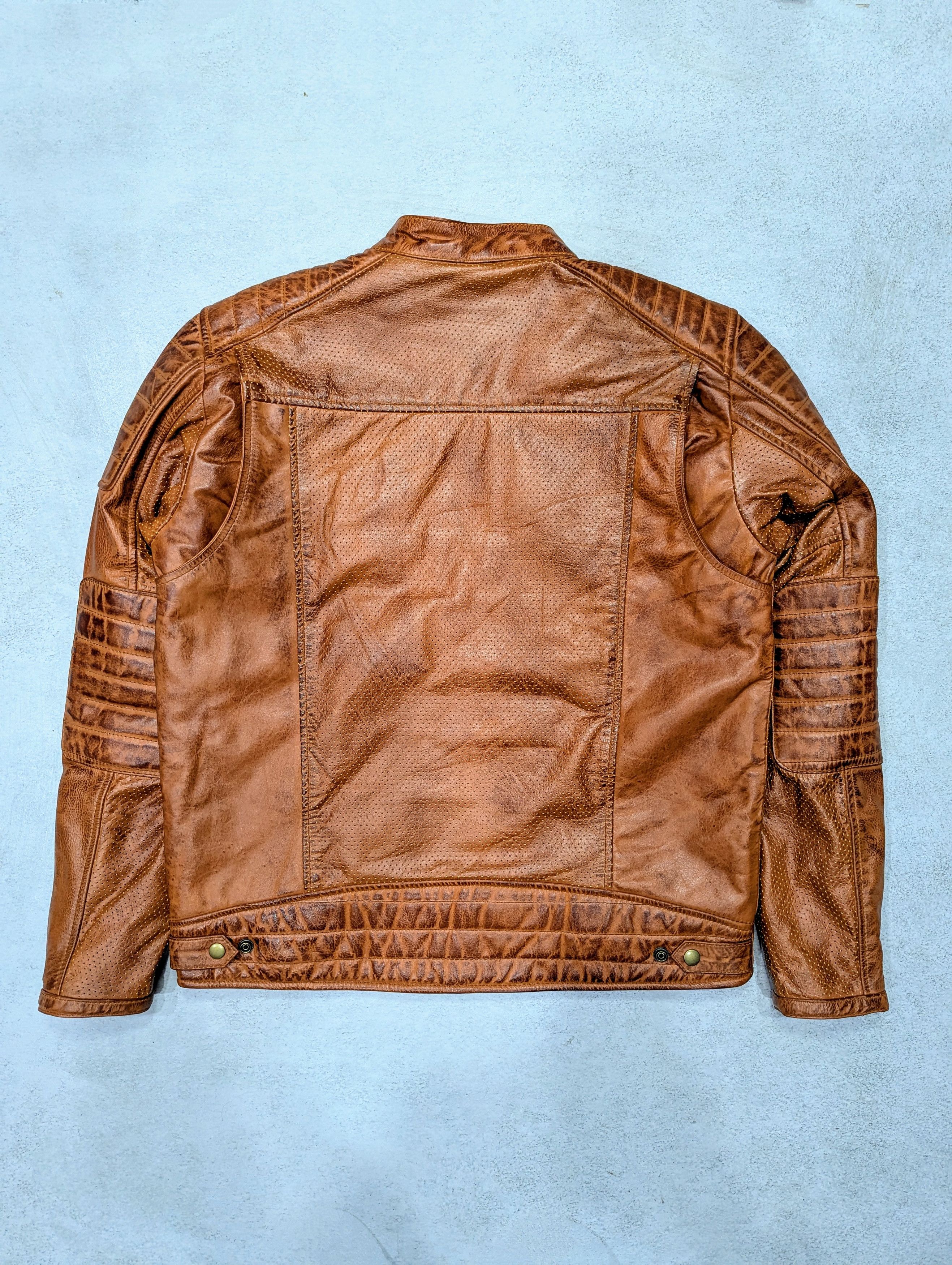 Genuine Leather × Vintage 💥 Vintage 90s Distressed Brown Biker Leather Jacket Size US M / EU 48-50 / 2 - 5 Thumbnail