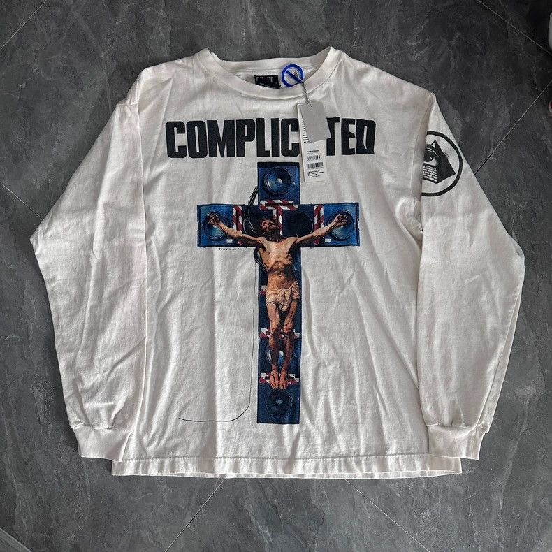 Saint Michael Saint Michael White printed long sleeved shirt Size US L / EU 52-54 / 3 - 1 Thumbnail
