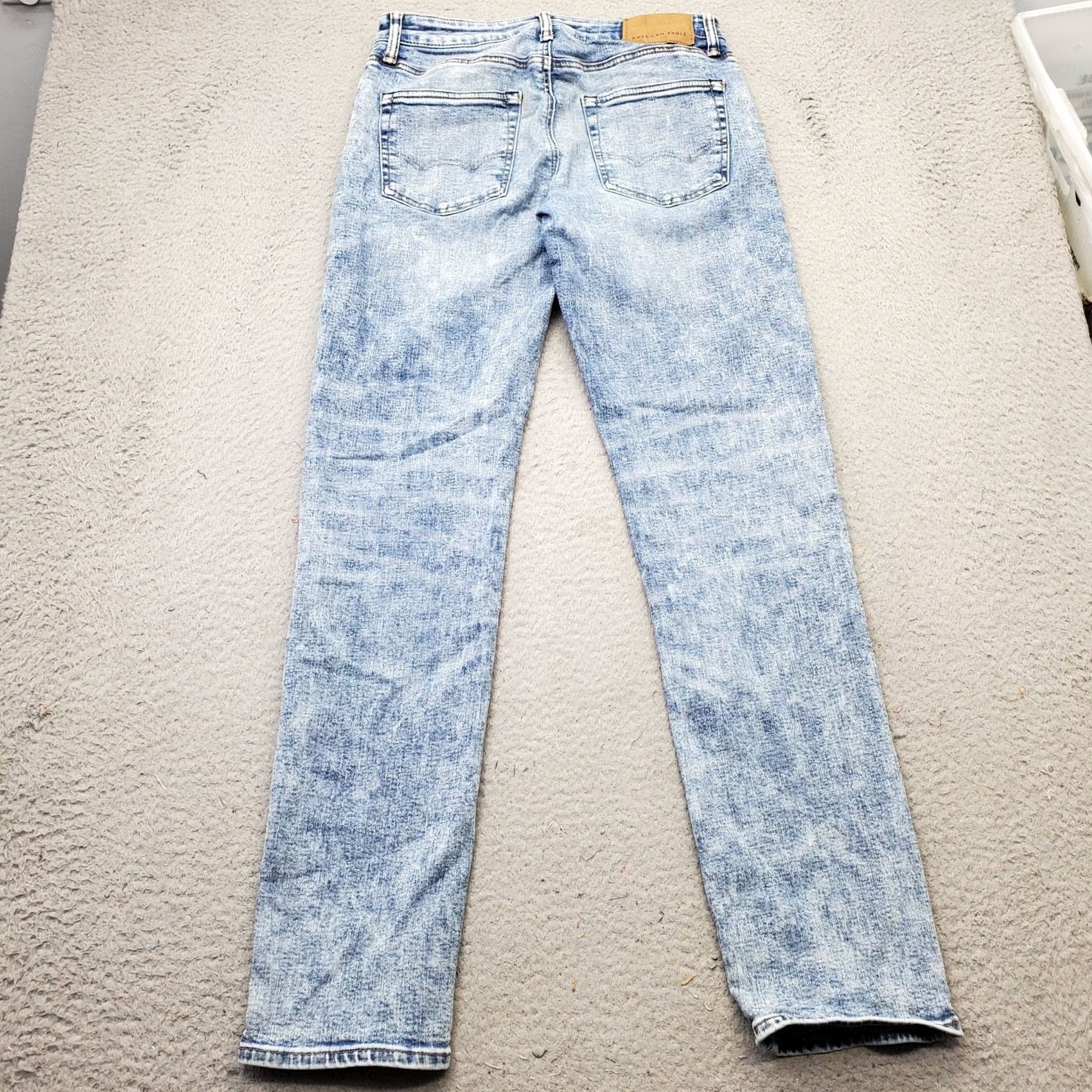 American Eagle Outfitters American Eagle Outfitters Straight Jeans Men 30/34 Blue Denim Slim Fit Acid Wash Size US 30 / EU 46 - 2 Thumbnail