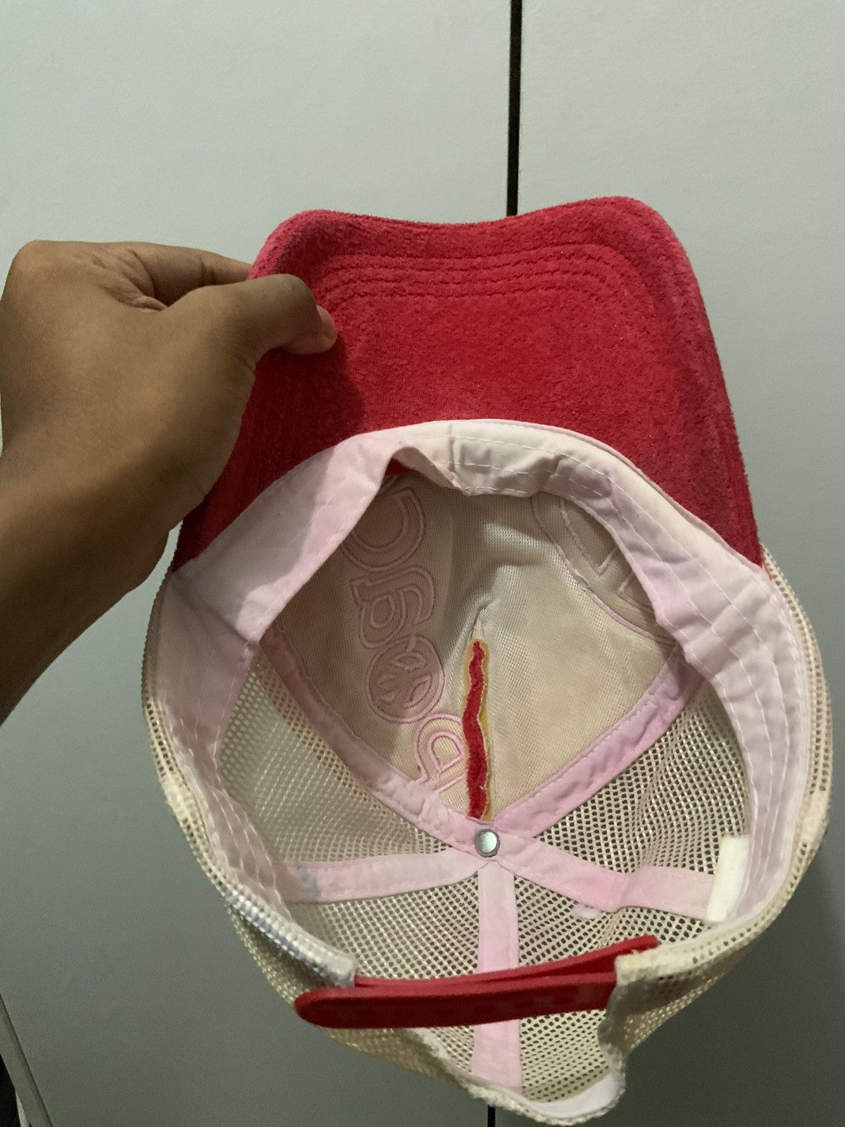 Japanese Brand Peace Mohair Fur Fade Red Trucker Hat Size ONE SIZE - 8 Thumbnail