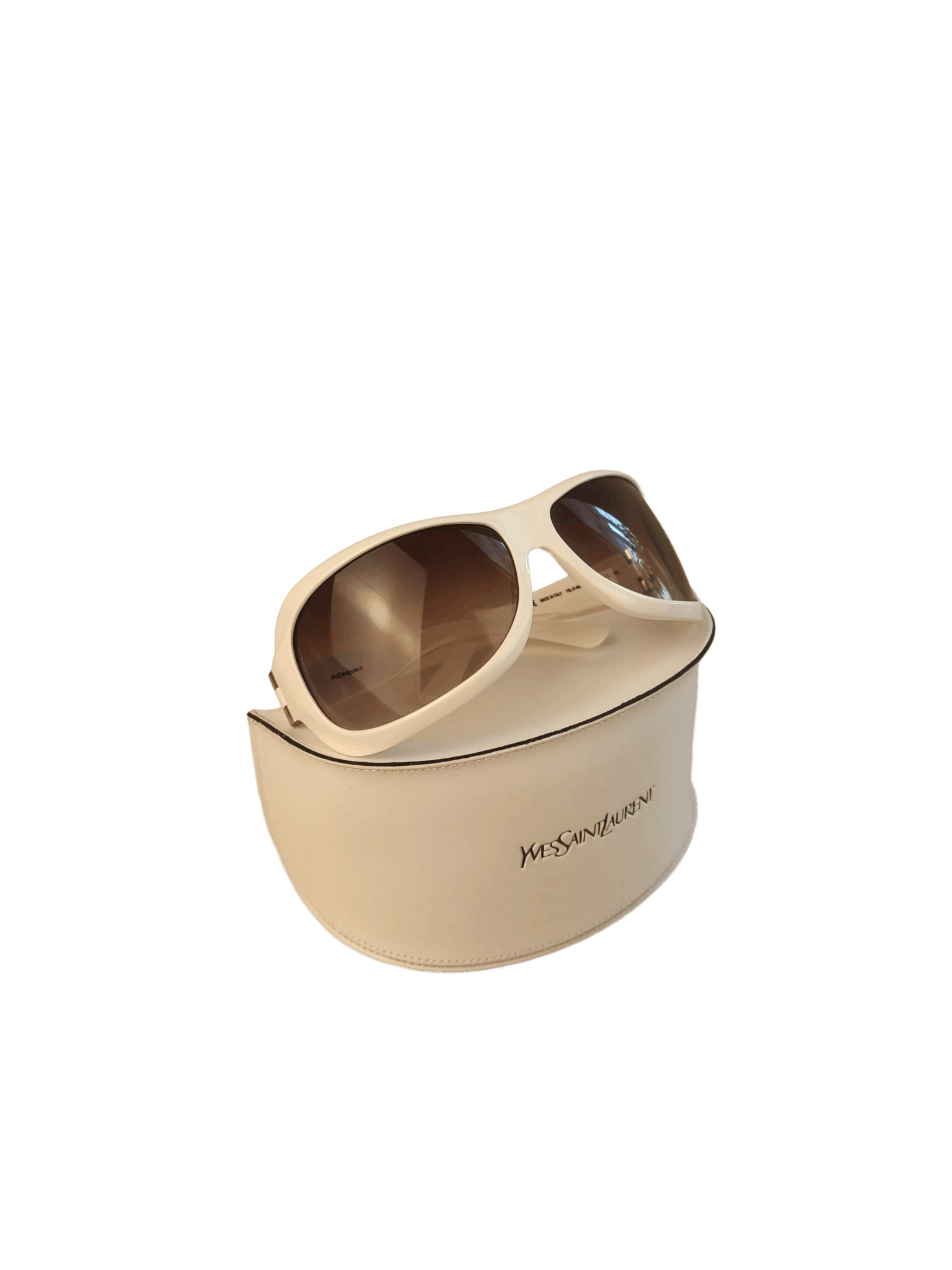 Yves Saint Laurent Yves Saint Laurent Cream Oval Brown Gradient Sunglasses Size ONE SIZE - 1 Thumbnail