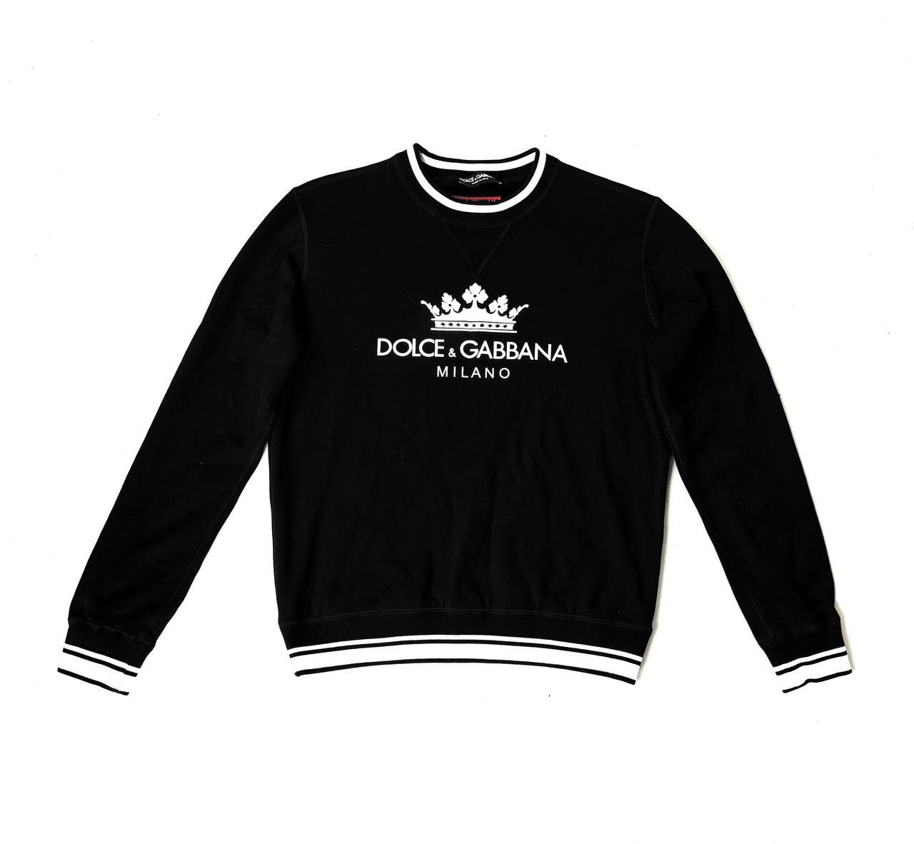 image of Dolce Gabbana Logocrow Sweatshirt in Black, Men's (Size Large)