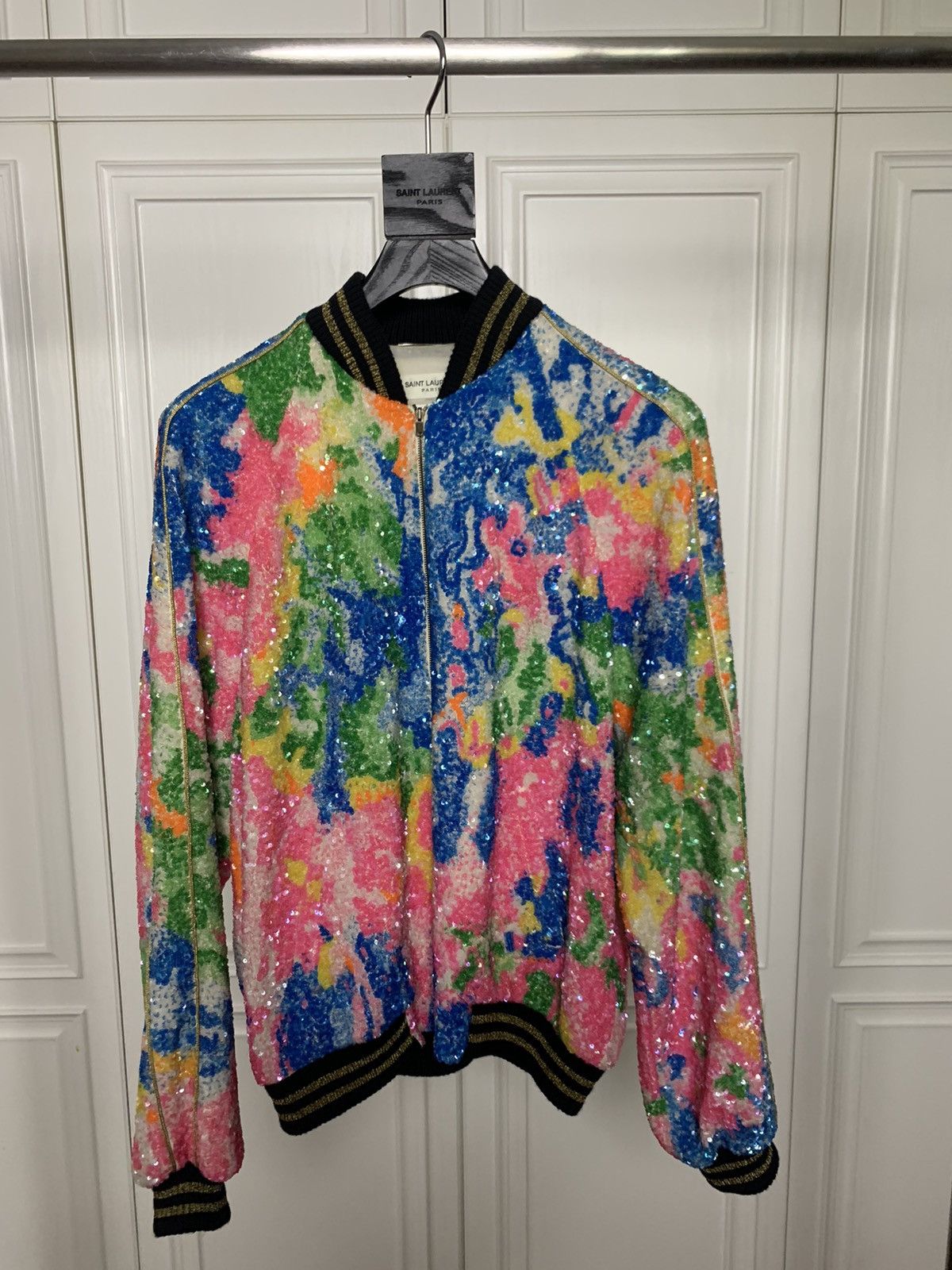 Saint Laurent Paris Saint Laurent 2016SS multi- color sequins bomber jacket Size US S / EU 44-46 / 1 - 1 Thumbnail