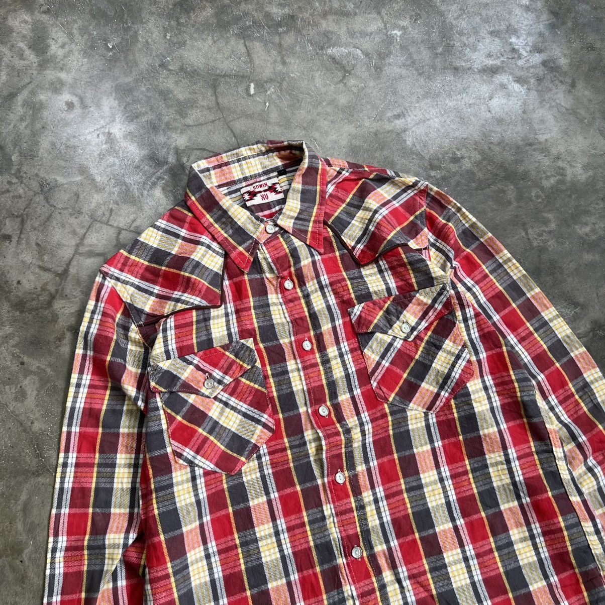 Edwin 2000s Edwin Western Plaid Button up Shirt Size US M / EU 48-50 / 2 - 2 Thumbnail