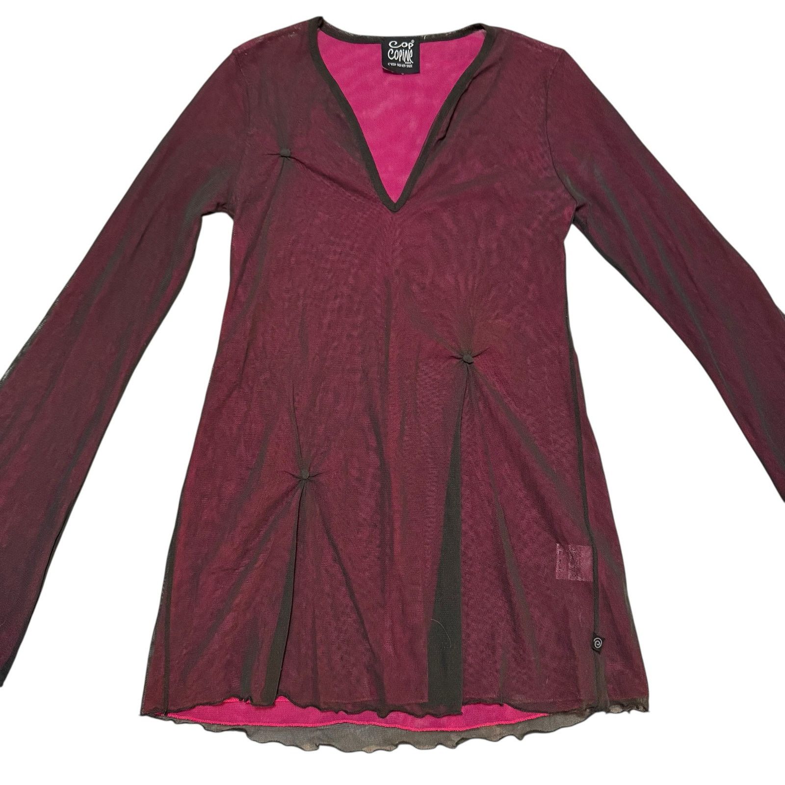 Cop Copine Cop Copine Layered Mesh Top Color Shift Black Pink Y2K Small Size S / US 4 / IT 40 - 5 Thumbnail