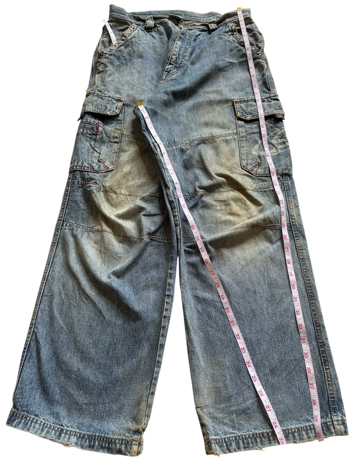 Japanese Brand Vintage Piko Cargo Mud Wash Baggy Wideleg Jeans Size US 30 / EU 46 - 14 Thumbnail