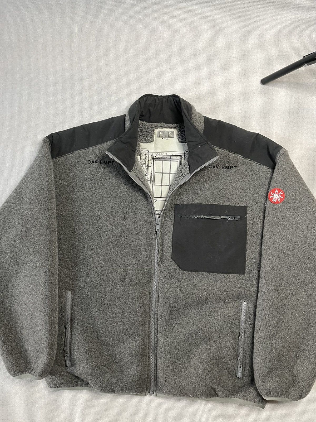 Cav Empt ‼️ SS21 Cav Empt C.E. Grey Furry Back Fleece Zip Up Jacket ‼️ Size US L / EU 52-54 / 3 - 3 Thumbnail
