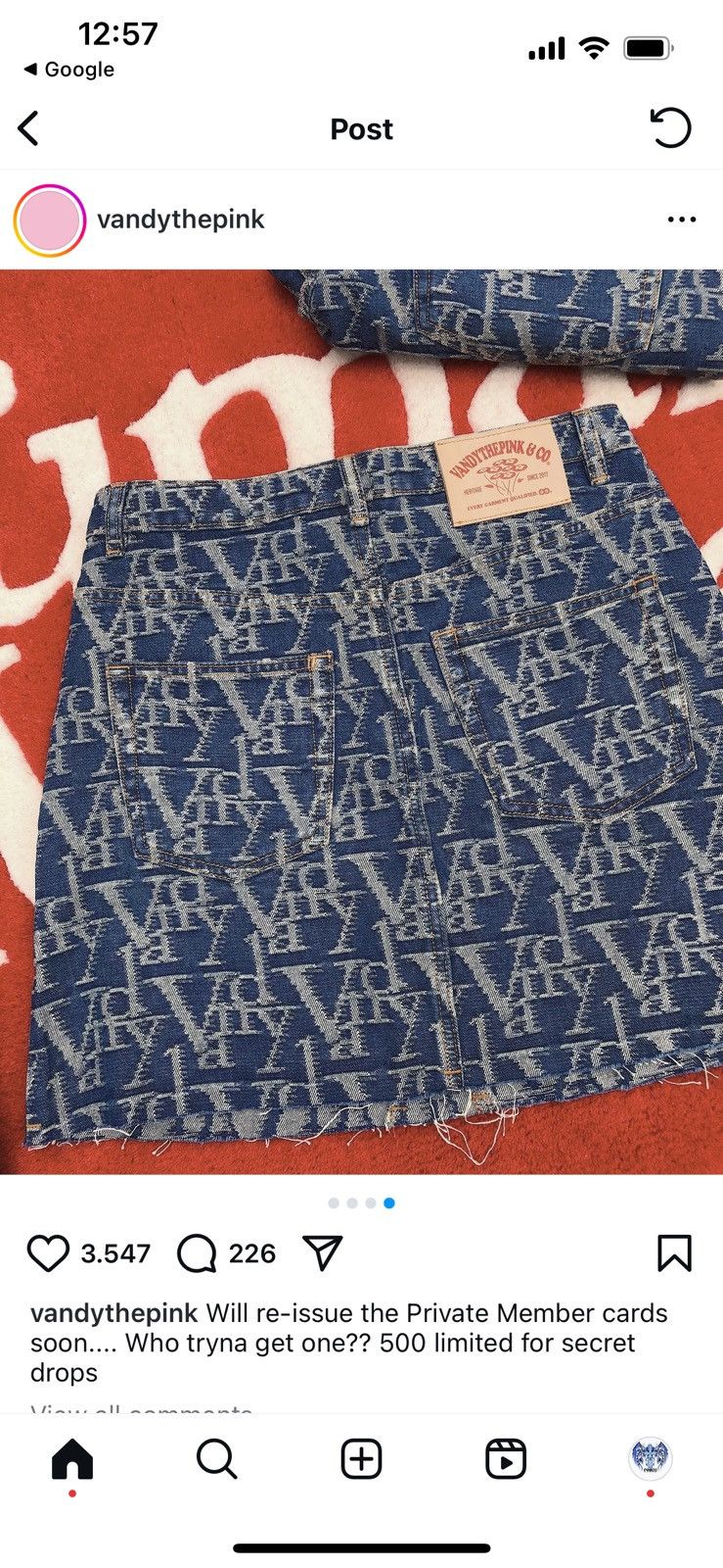 Vandy The Pink Vandy The Pink monogram denim skirt 💙🦋 Size 26" / US 2 / IT 38 - 4 Thumbnail