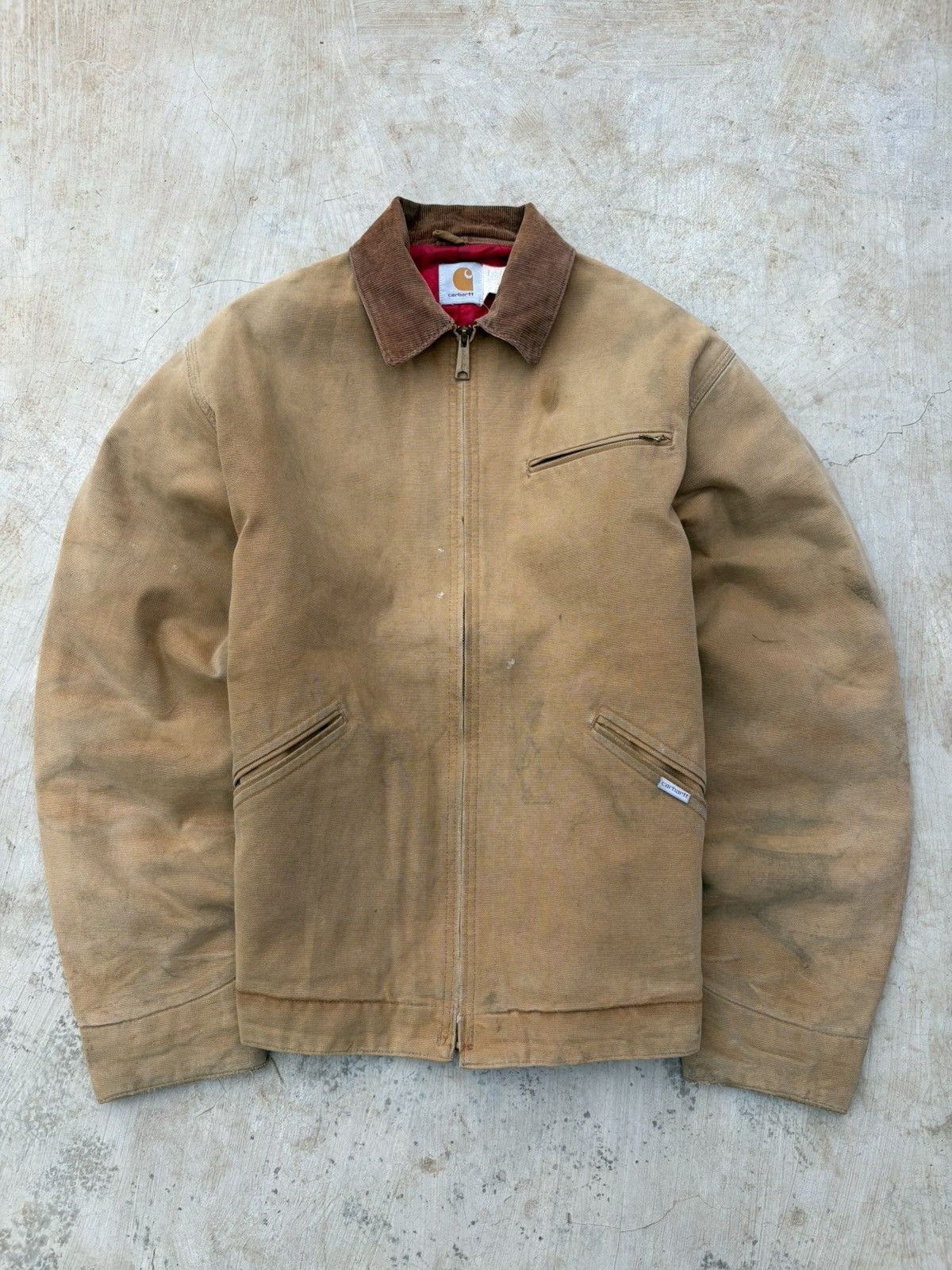 Carhartt Vintage 1993 Sunfaded Carhartt Quilted Detroit Jacket 6QLJT Size US M / EU 48-50 / 2 - 1 Thumbnail
