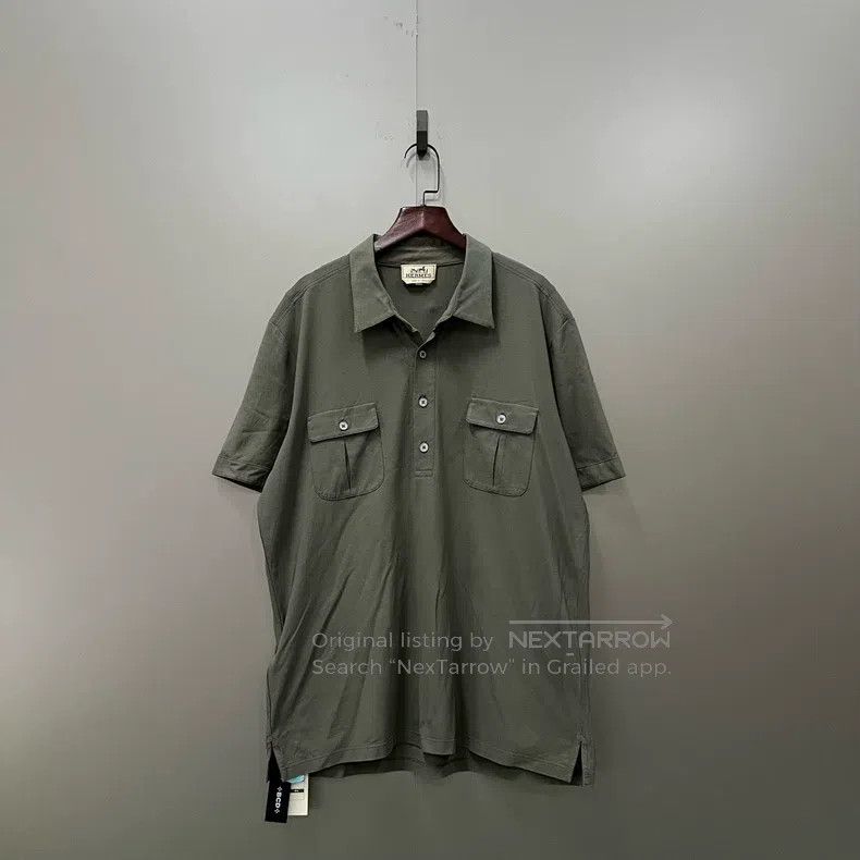 Hermes Hermes Green Pocket Polo Short Sleeve Size US XL / EU 56 / 4 - 1 Thumbnail