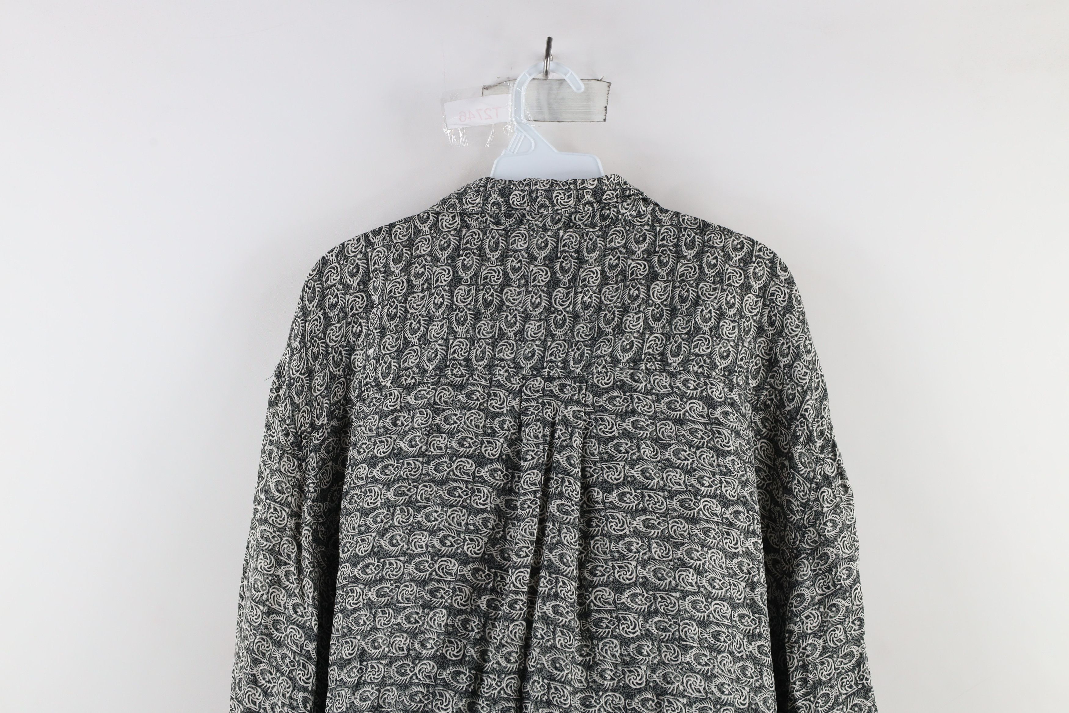 Vintage Vintage 90s Streetwear Fish All Over Print Silk Button Shirt Size US XL / EU 56 / 4 - 7 Thumbnail