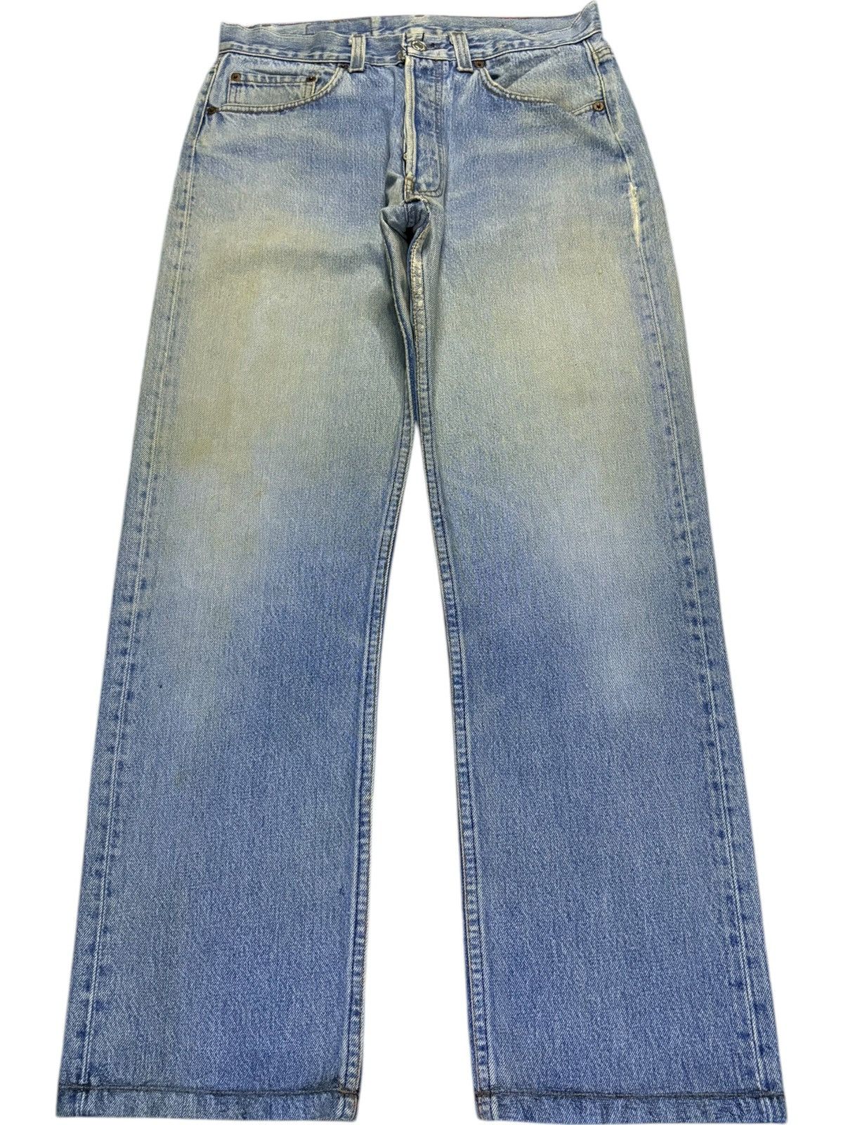 Levi's Vintage 80s Levis 501 Mud Wash Distressed Loose Jeans Size US 30 / EU 46 - 1 Thumbnail
