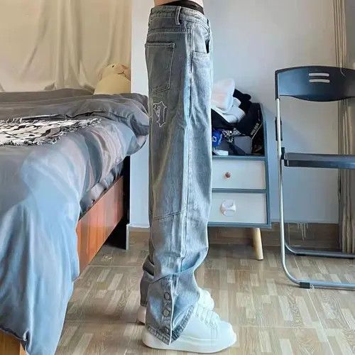 VIBE Vintage washed straight leg loose jeans Size US 32 / EU 48 - 4 Thumbnail