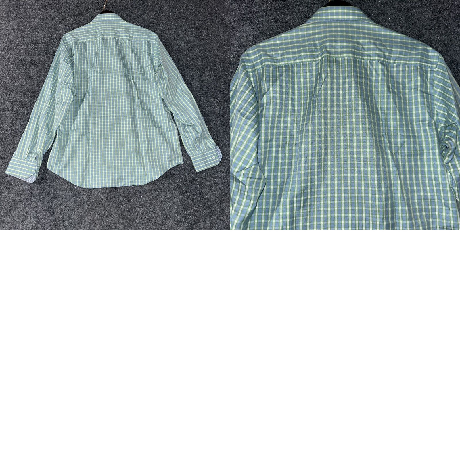 BUGATCHI Bugatchi Uomo Shirt Mens Large Classic Fit Blue Plaid Cotton Long Sleeve Button-Up Pocketed Size US M / EU 48-50 / 2 - 8 Thumbnail