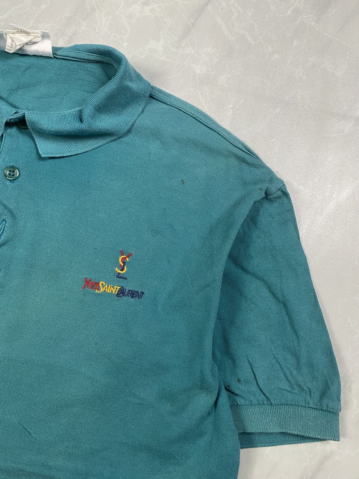 Yves Saint Laurent Vintage 90s YSL Sunfaded Polos Tee Size US M / EU 48-50 / 2 - 5 Thumbnail
