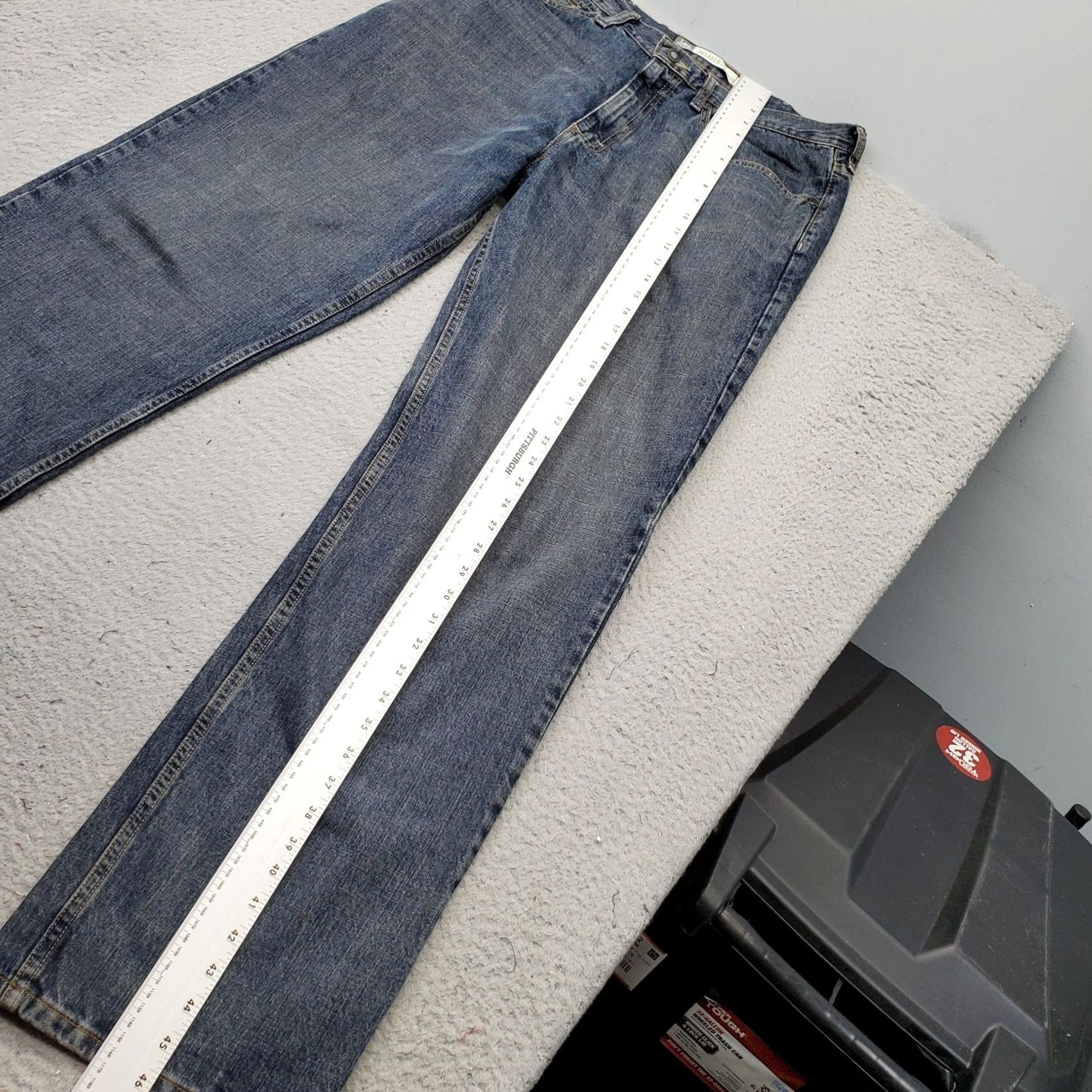 Lee Lee Jeans Mens 34x34 Blue Denim Cotton Premium Relaxed Fit Straight Leg 2006557 Size US 34 / EU 50 - 3 Thumbnail