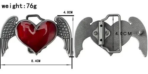 VIBE Red Angel Heart belt buckle ( no belt ) Size ONE SIZE - 8 Thumbnail
