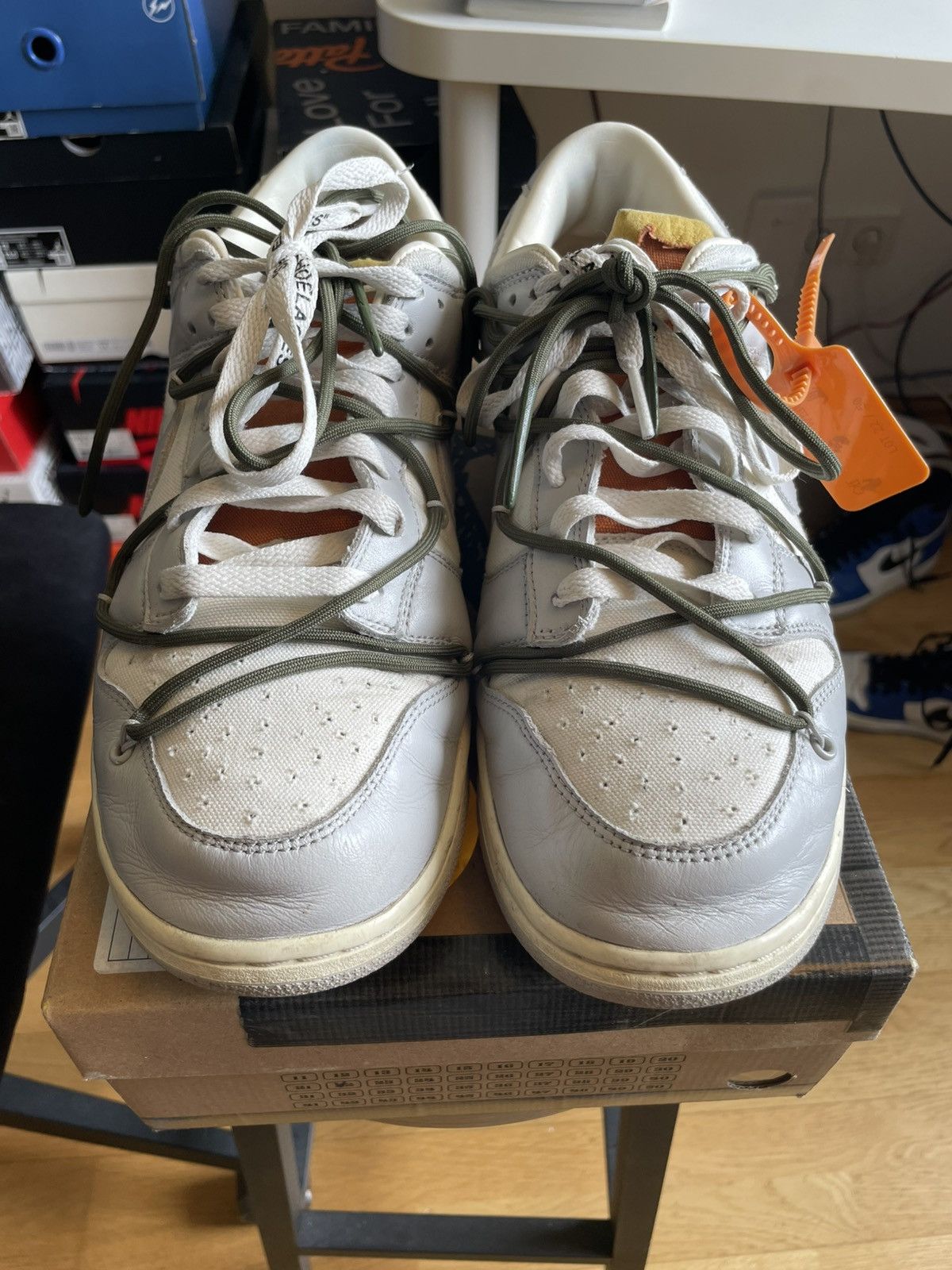 Nike × Off-White 100% Original Nike x Off-White Dunk Low Lot 22 of 50 Virgil Size US 12 / EU 45 - 4 Thumbnail