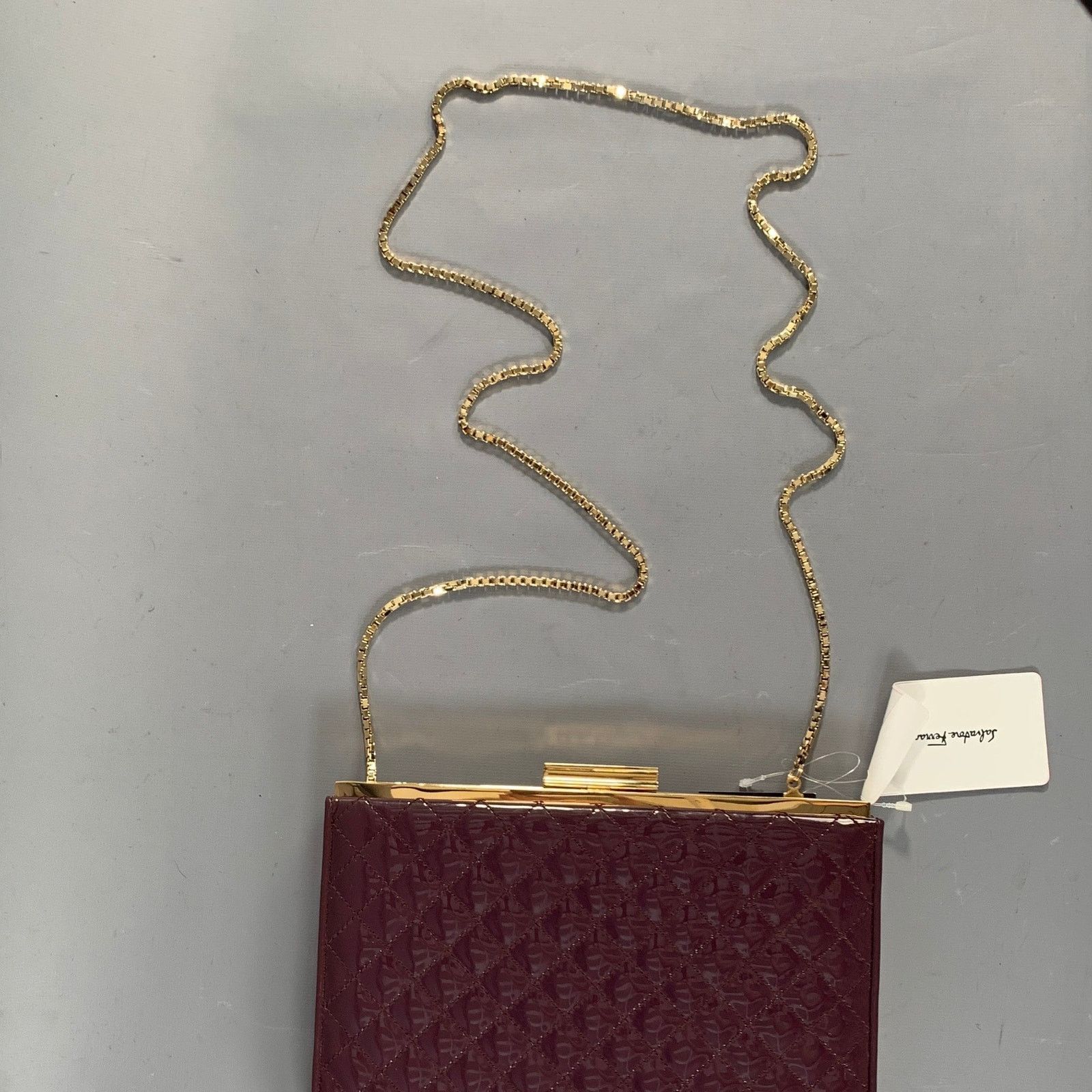 Salvatore Ferragamo SALVATORE FERRAGAMO Purple Quilted Patent Clutch Bags Size ONE SIZE - 1 Thumbnail