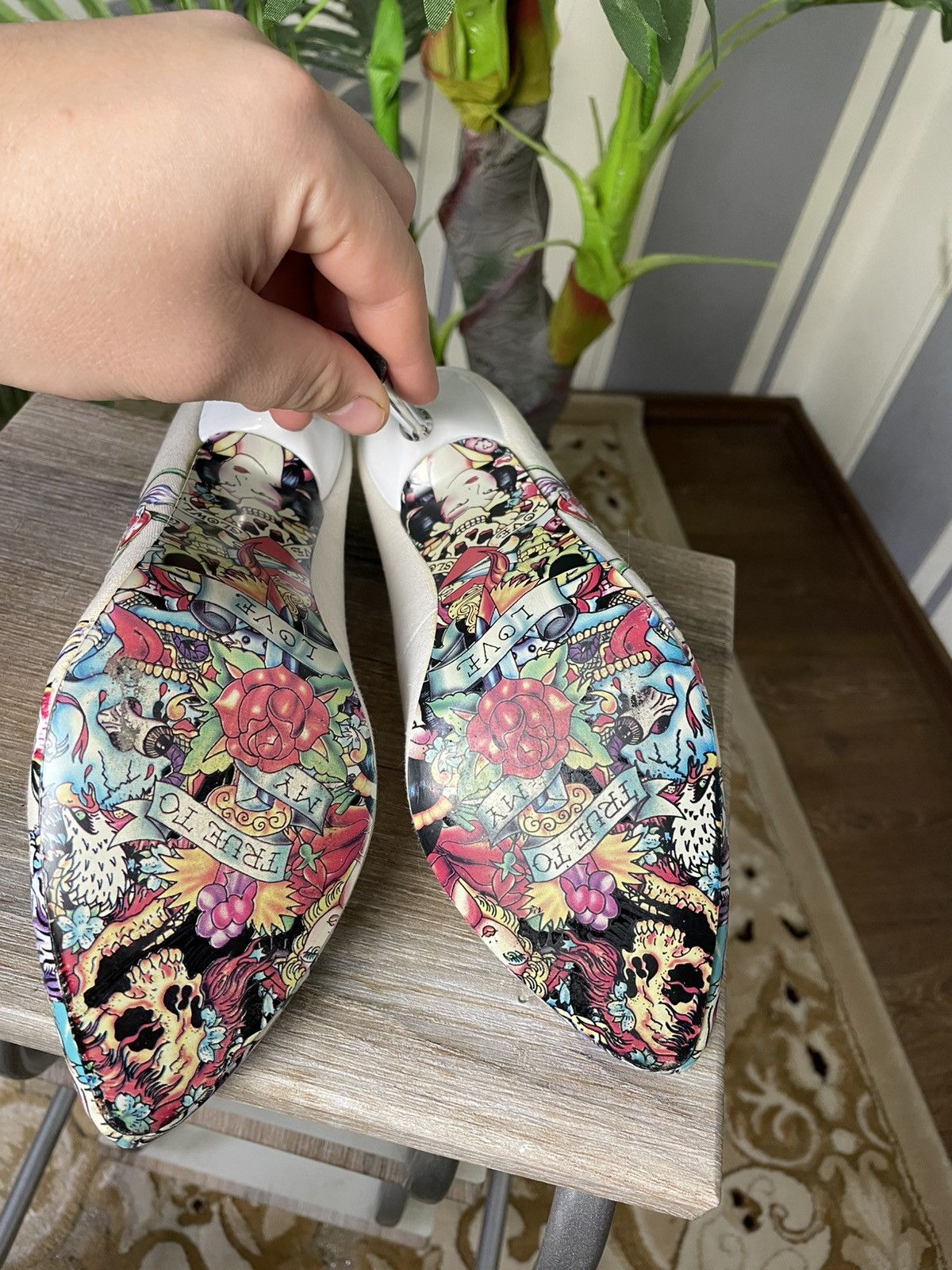 Ed Hardy Ed Hardy Women’s Graphic Tiger Floral Metal High Heel Size US 5.5 / IT 35.5 - 8 Thumbnail